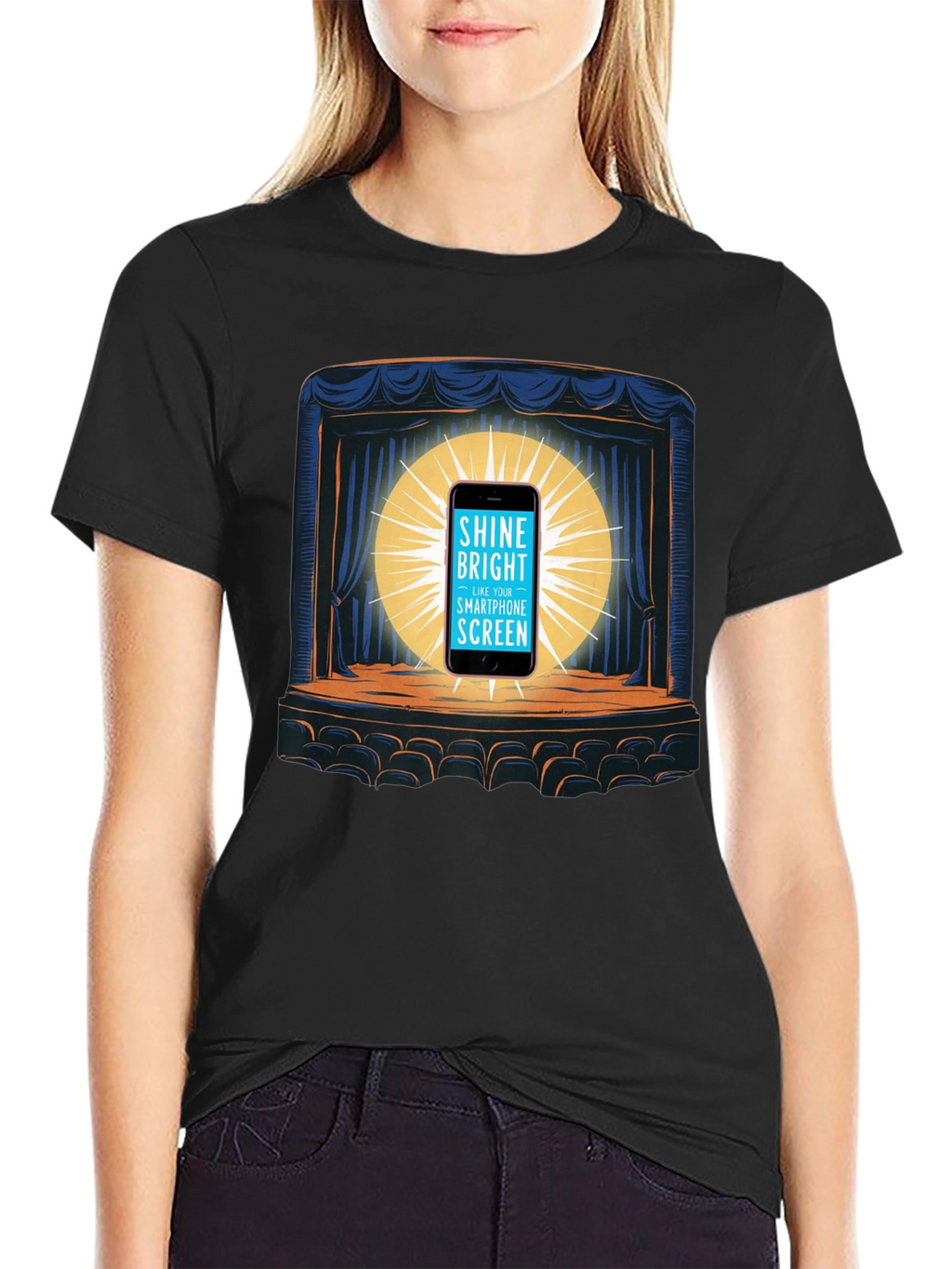 Shine Bright Smartphone Screen Graphic Tee
