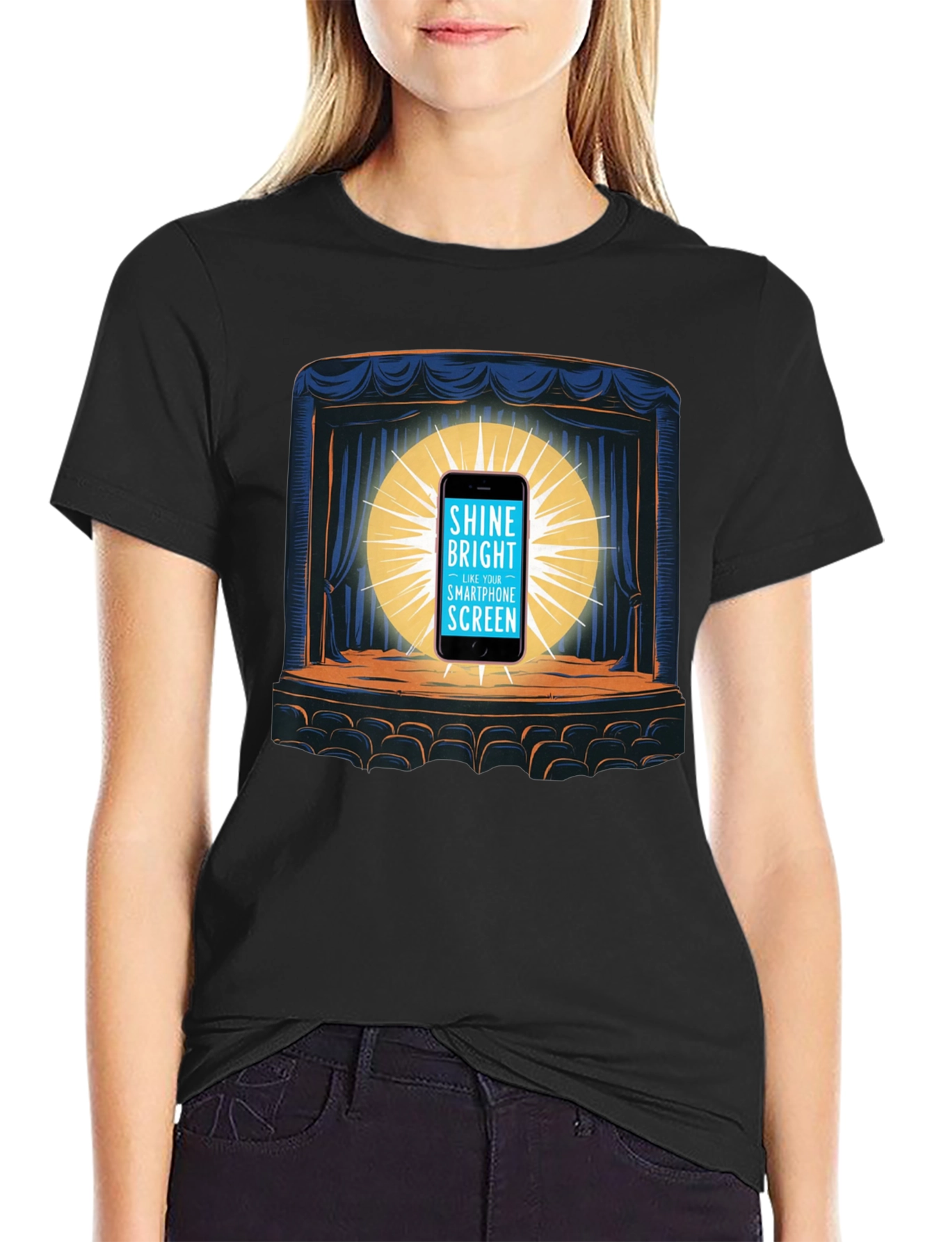Shine Bright Smartphone Screen Graphic Tee