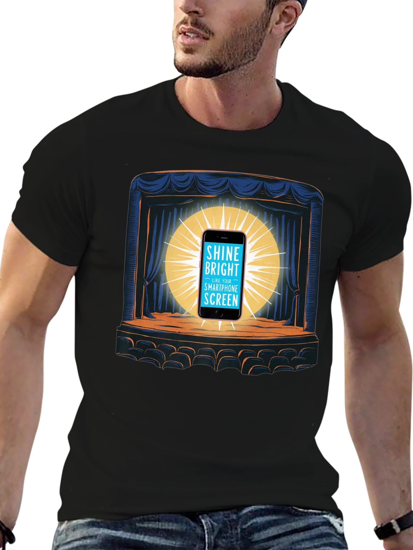 Shine Bright Smartphone Screen Graphic Tee