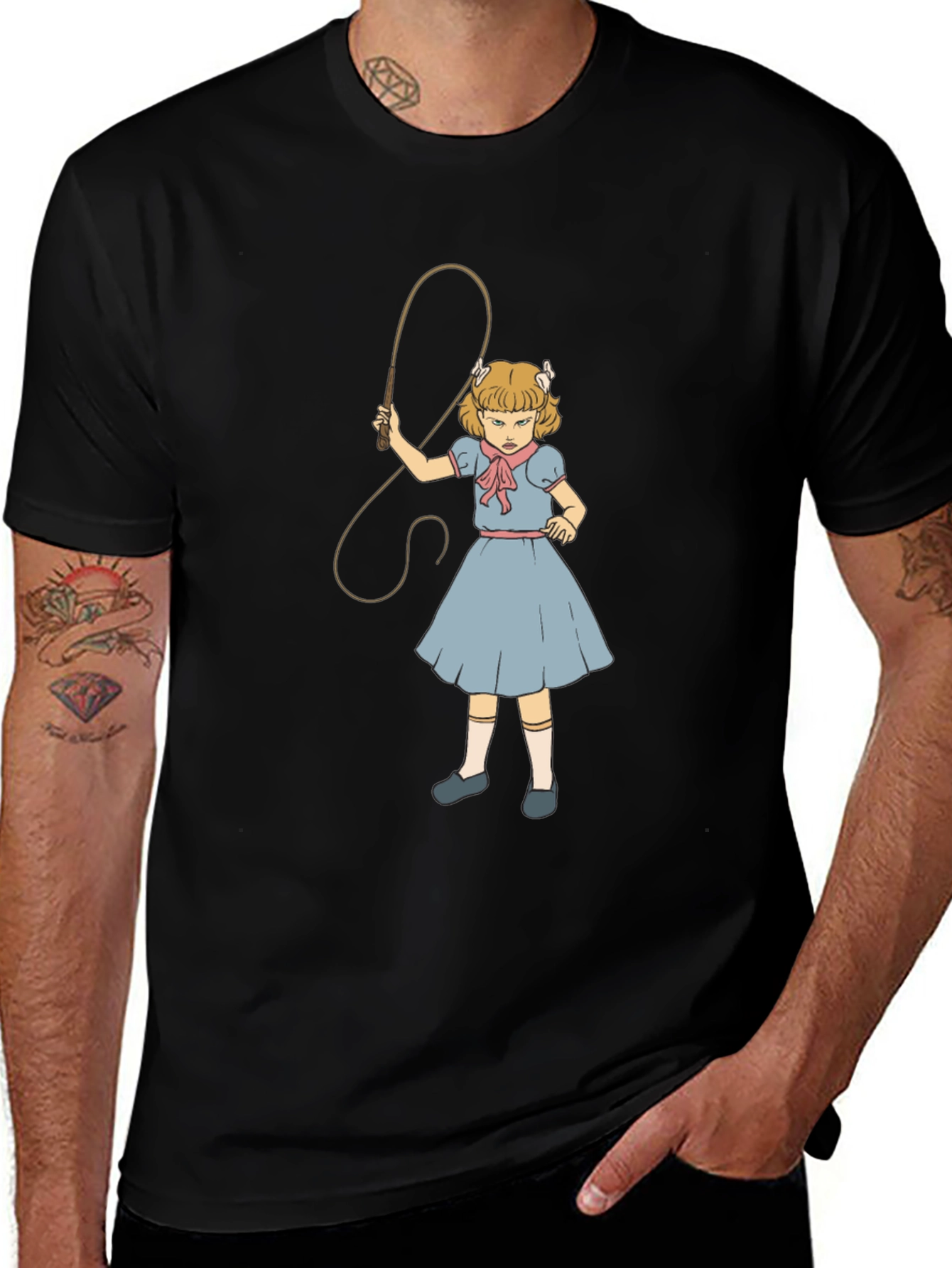 Creepy Girl with Whip T-Shirt