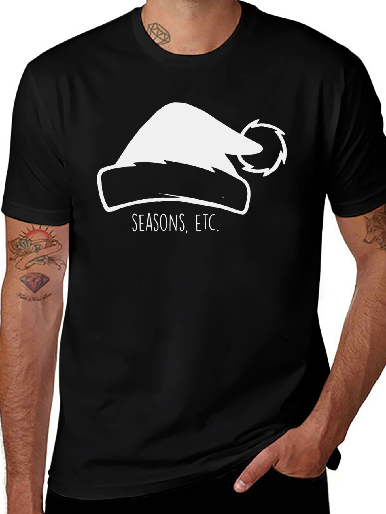 Festive Seasons Graphic Tee - Black