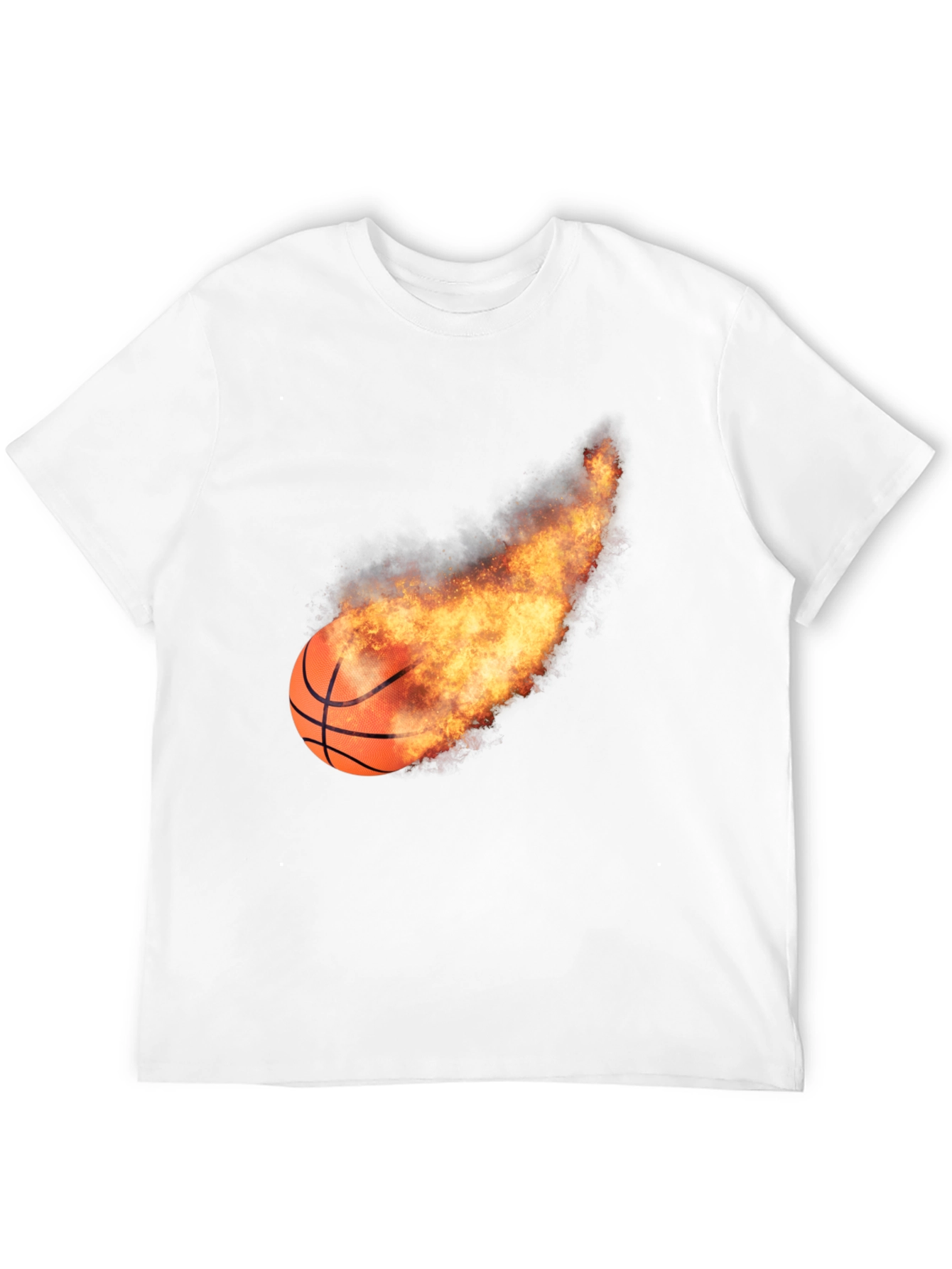 Flaming Basketball Graphic Tee