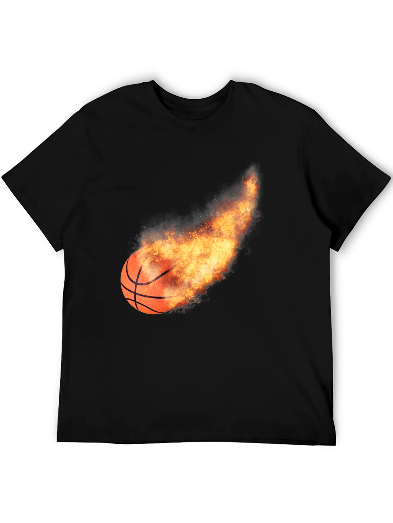 Flaming Basketball Graphic Tee
