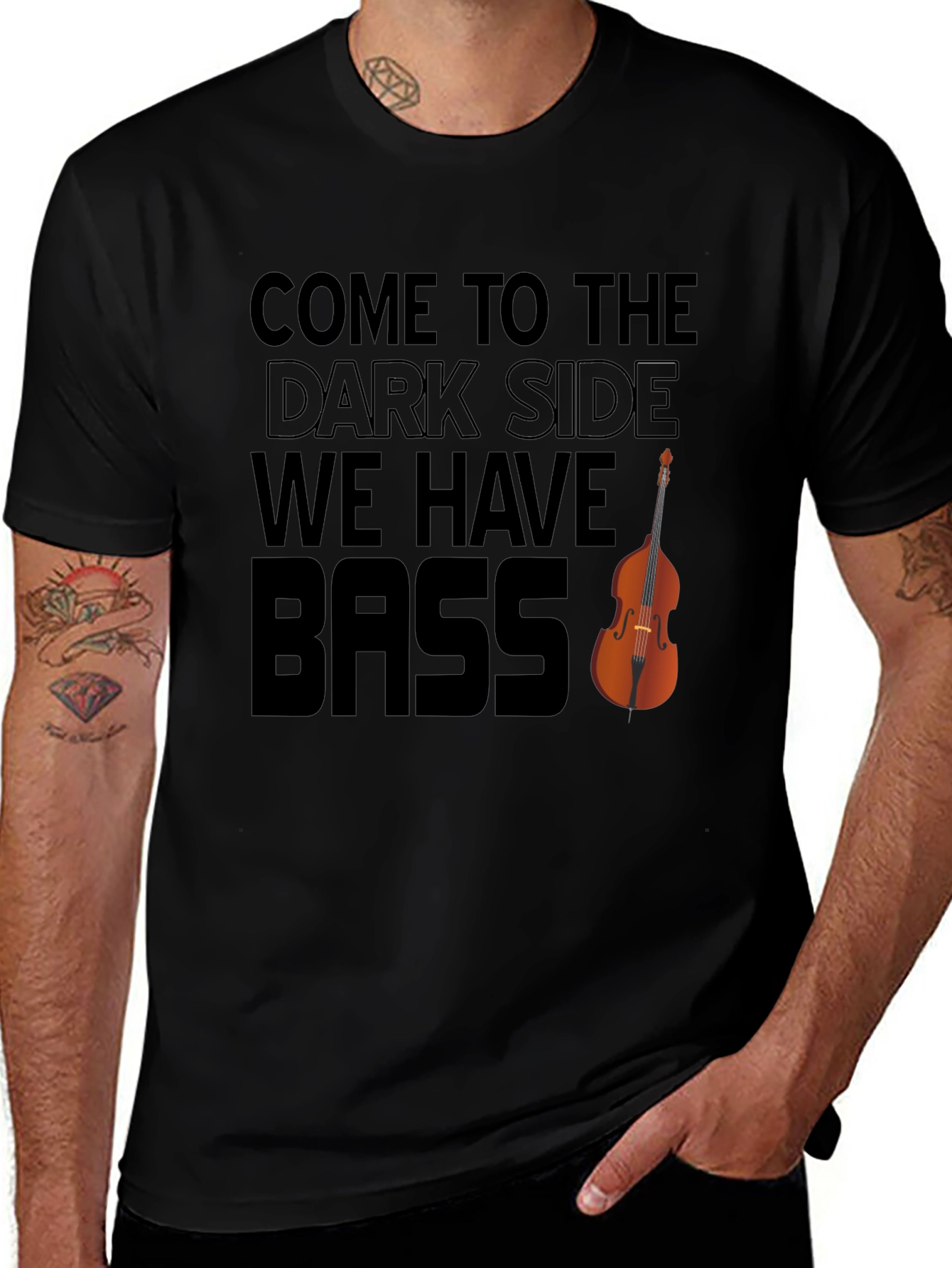 Bass Player T-Shirt: Dark Side Humor Tee