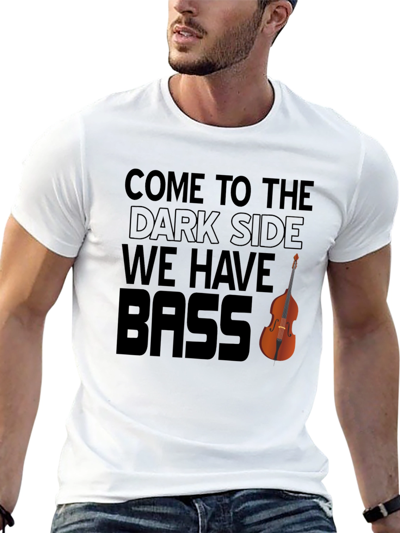Bass Player T-Shirt: Dark Side Humor Tee