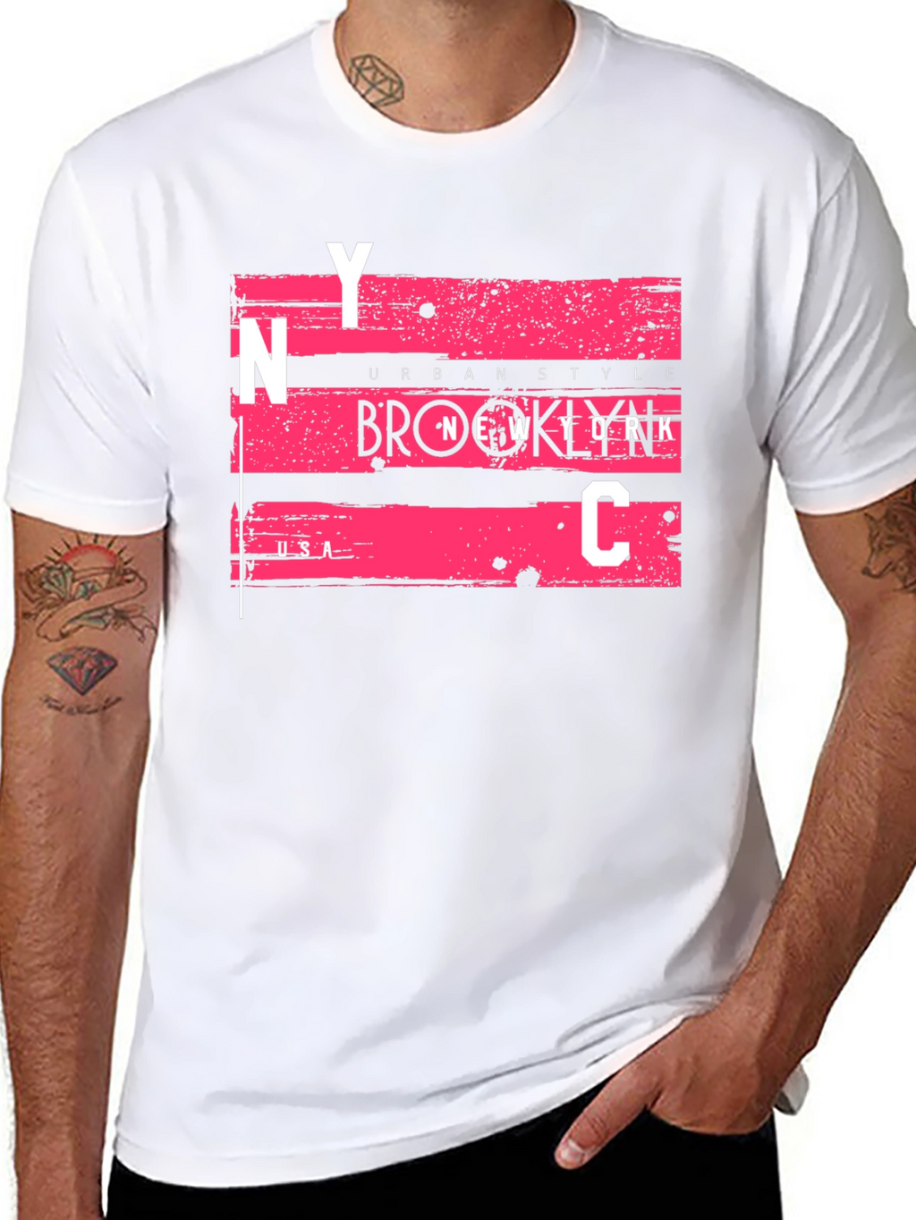 NYC Urban Style Graphic Tee - Mens Black T-Shirt