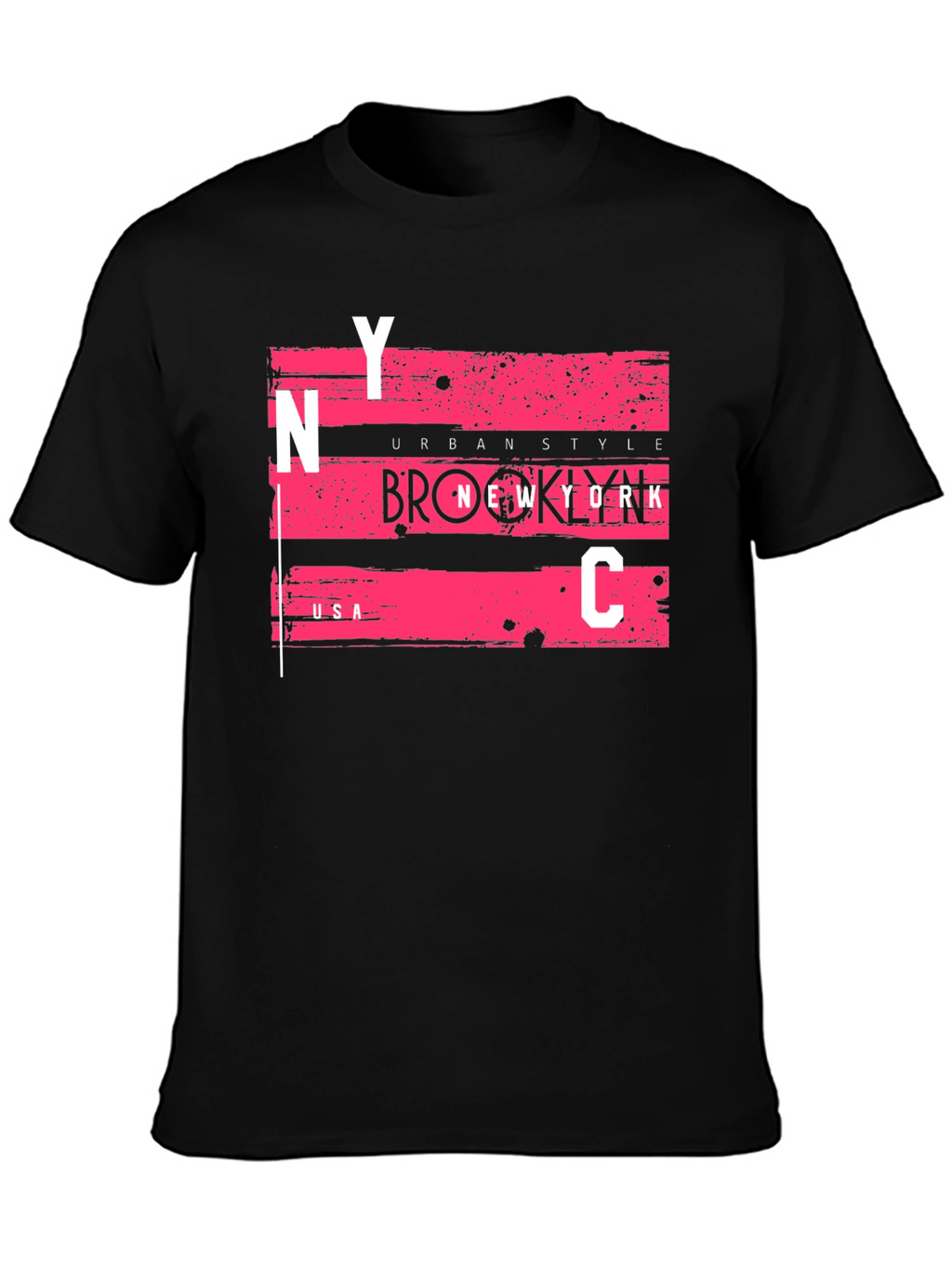 NYC Urban Style Graphic Tee - Mens Black T-Shirt