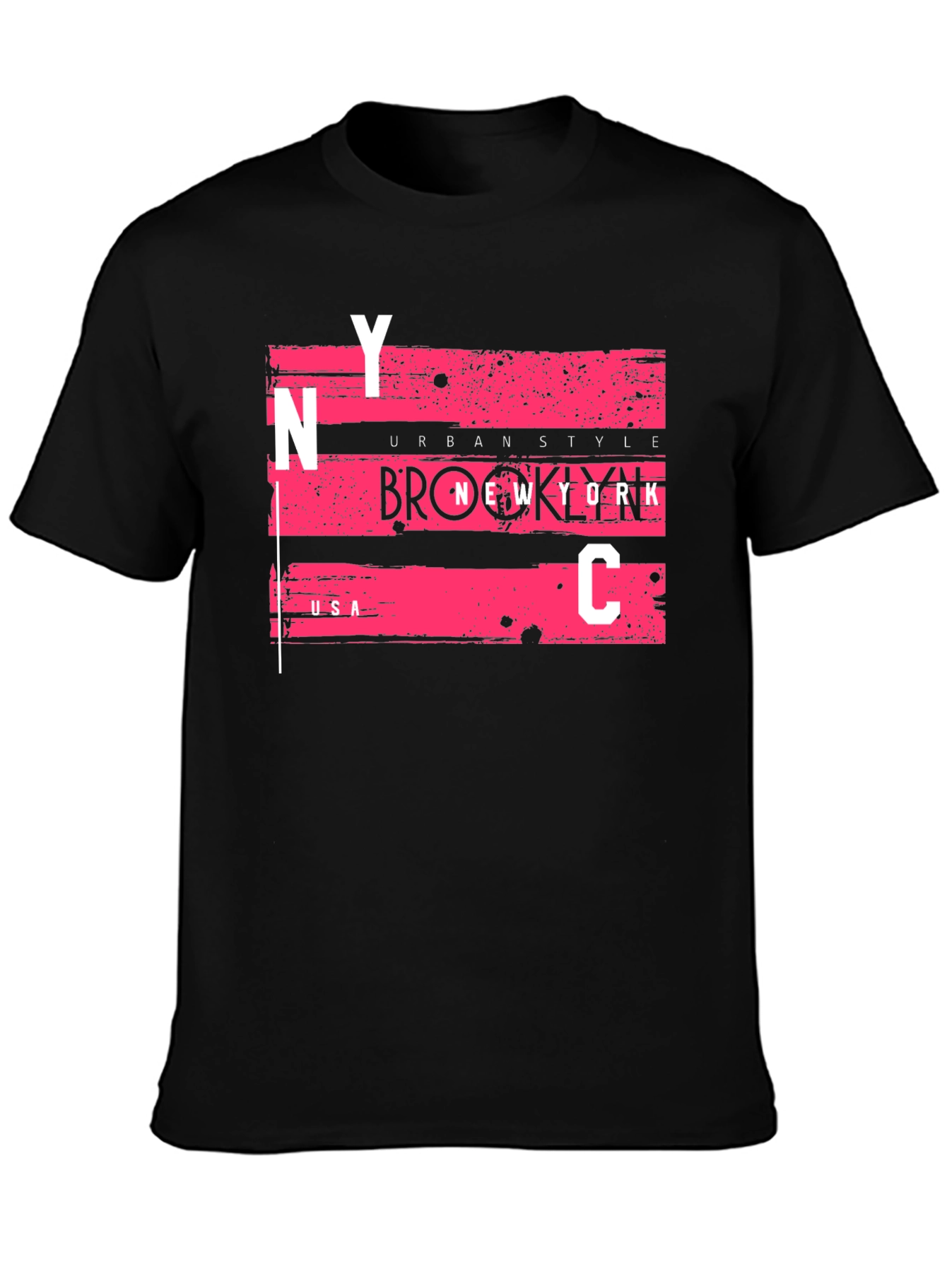 NYC Urban Style Graphic Tee - Mens Black T-Shirt