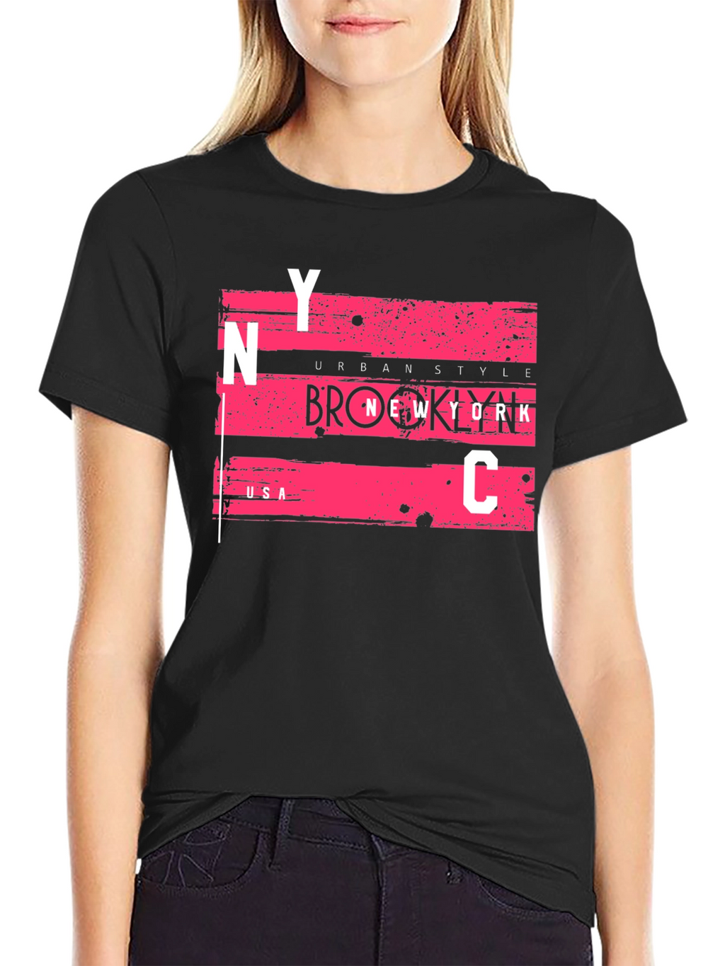 NYC Urban Style Graphic Tee - Mens Black T-Shirt