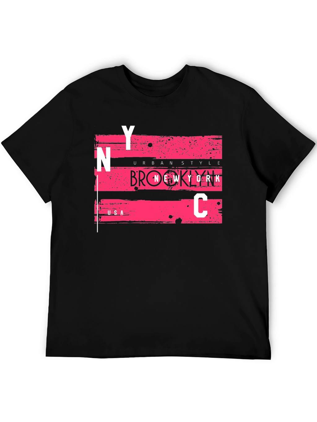 NYC Urban Style Graphic Tee - Mens Black T-Shirt