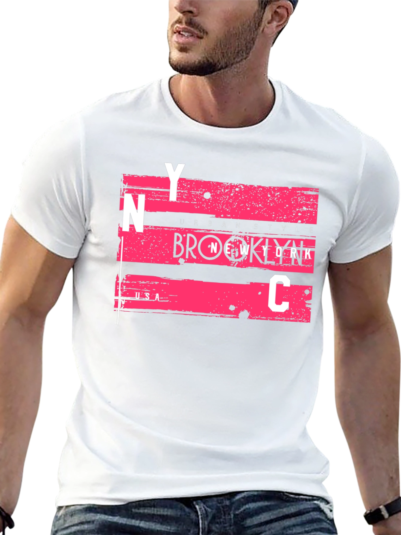NYC Urban Style Graphic Tee - Mens Black T-Shirt