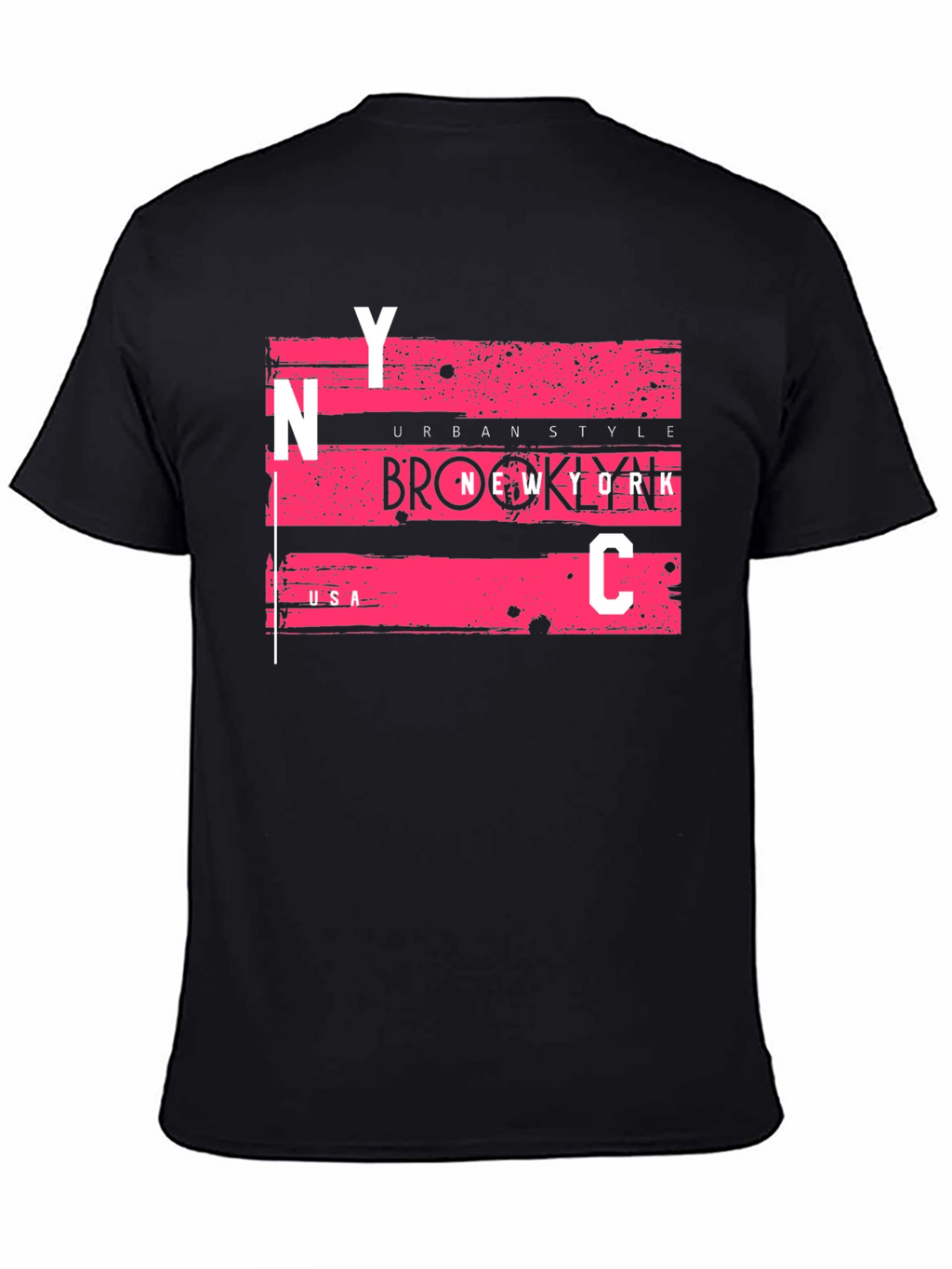 NYC Urban Style Graphic Tee - Mens Black T-Shirt