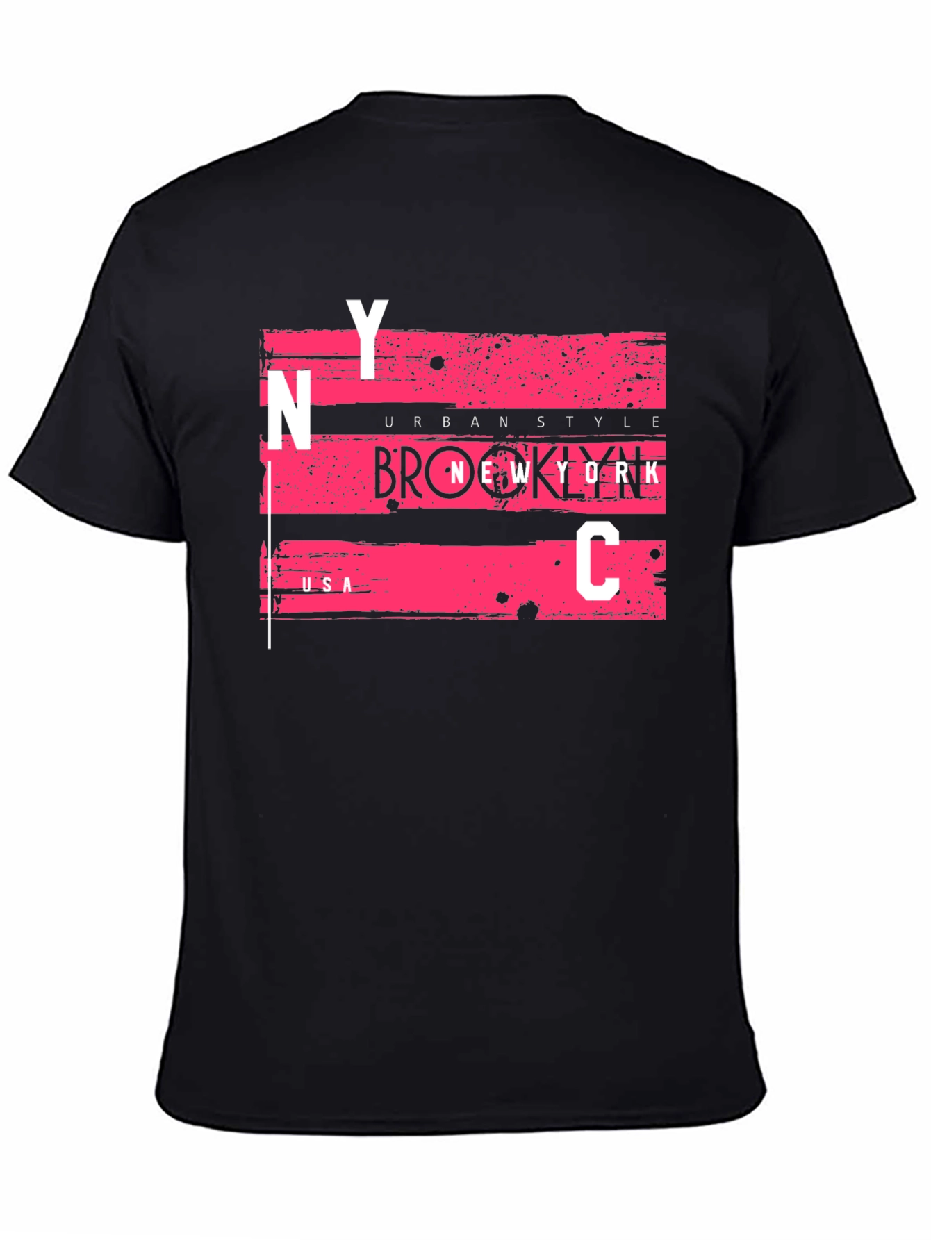 NYC Urban Style Graphic Tee - Mens Black T-Shirt