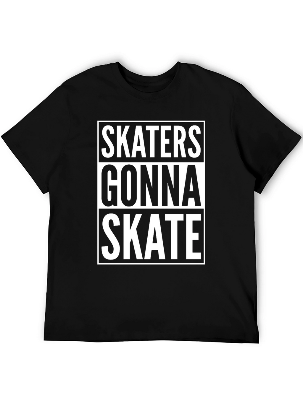 Skaters Gonna Skate Graphic Tee - Black Cotton T-Shirt