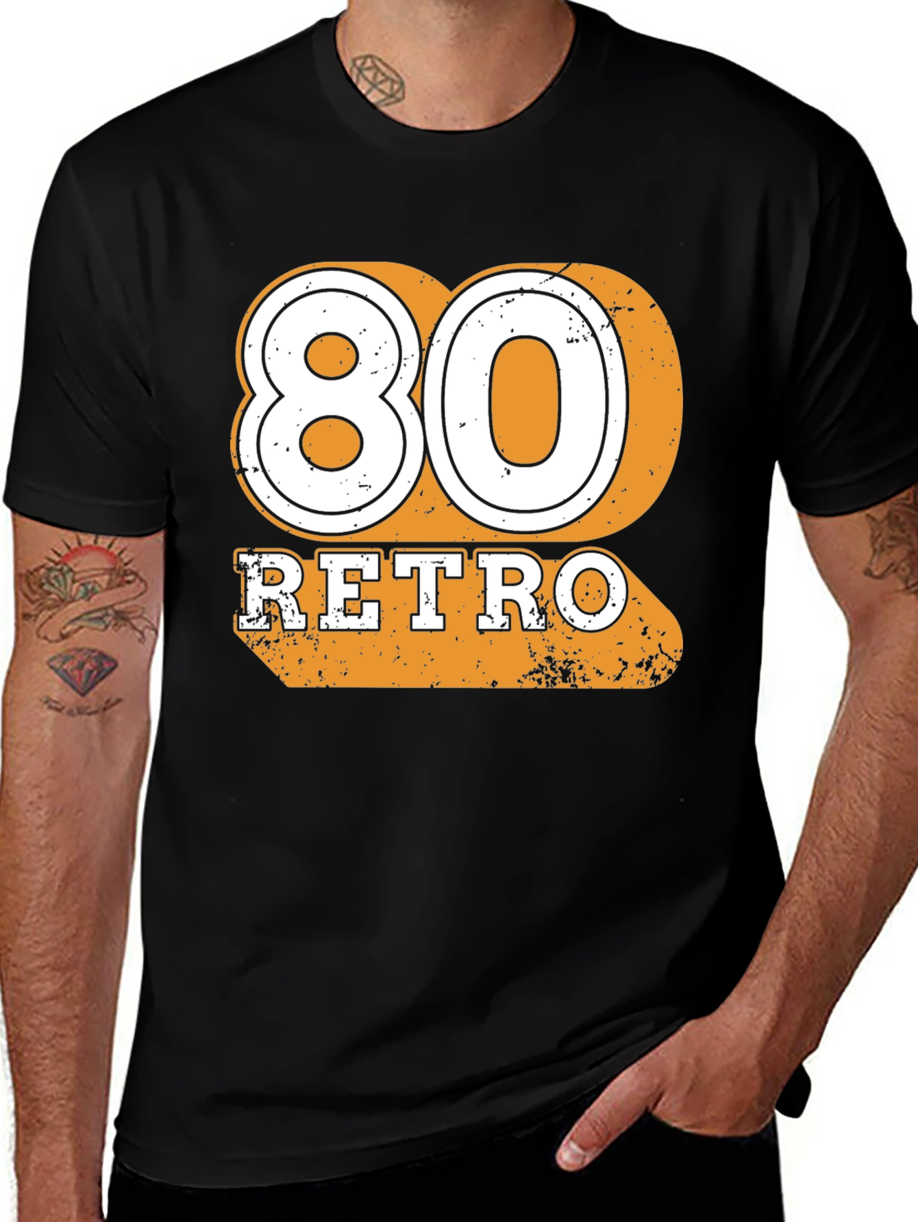 80 Retro Black T-Shirt