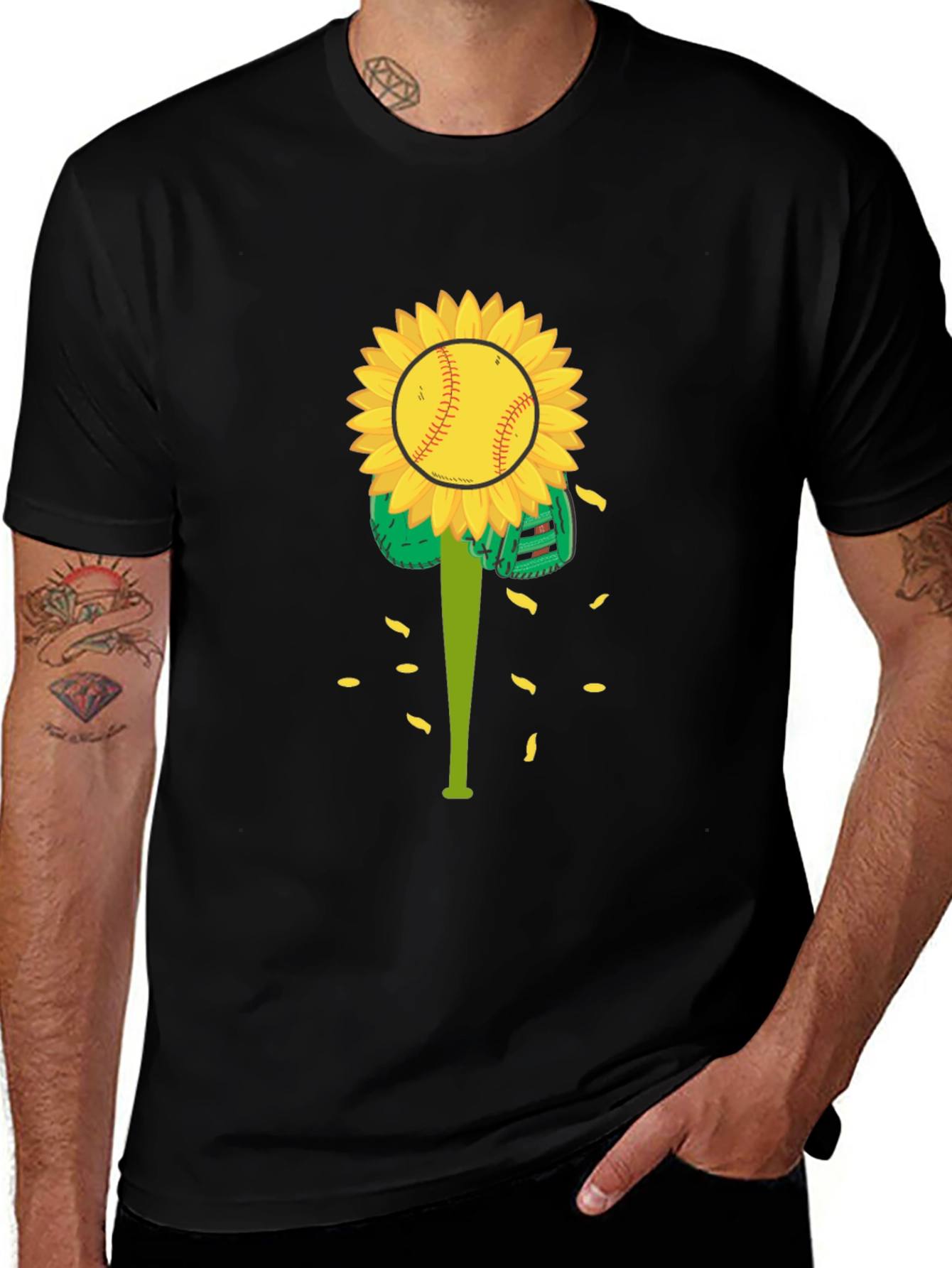 Sunflower Baseball Graphic Tee
