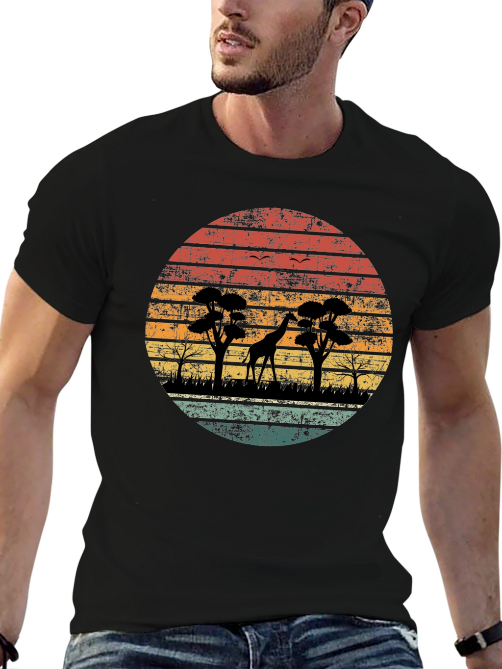 Retro Safari Giraffe T-Shirt