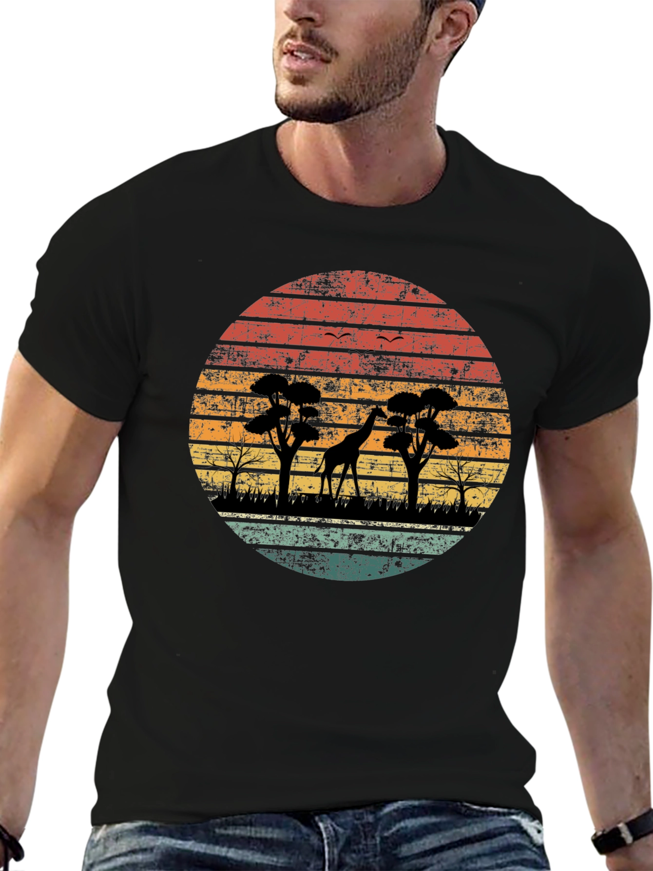 Retro Safari Giraffe T-Shirt