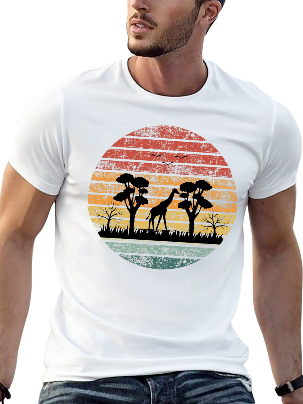 Retro Safari Giraffe T-Shirt