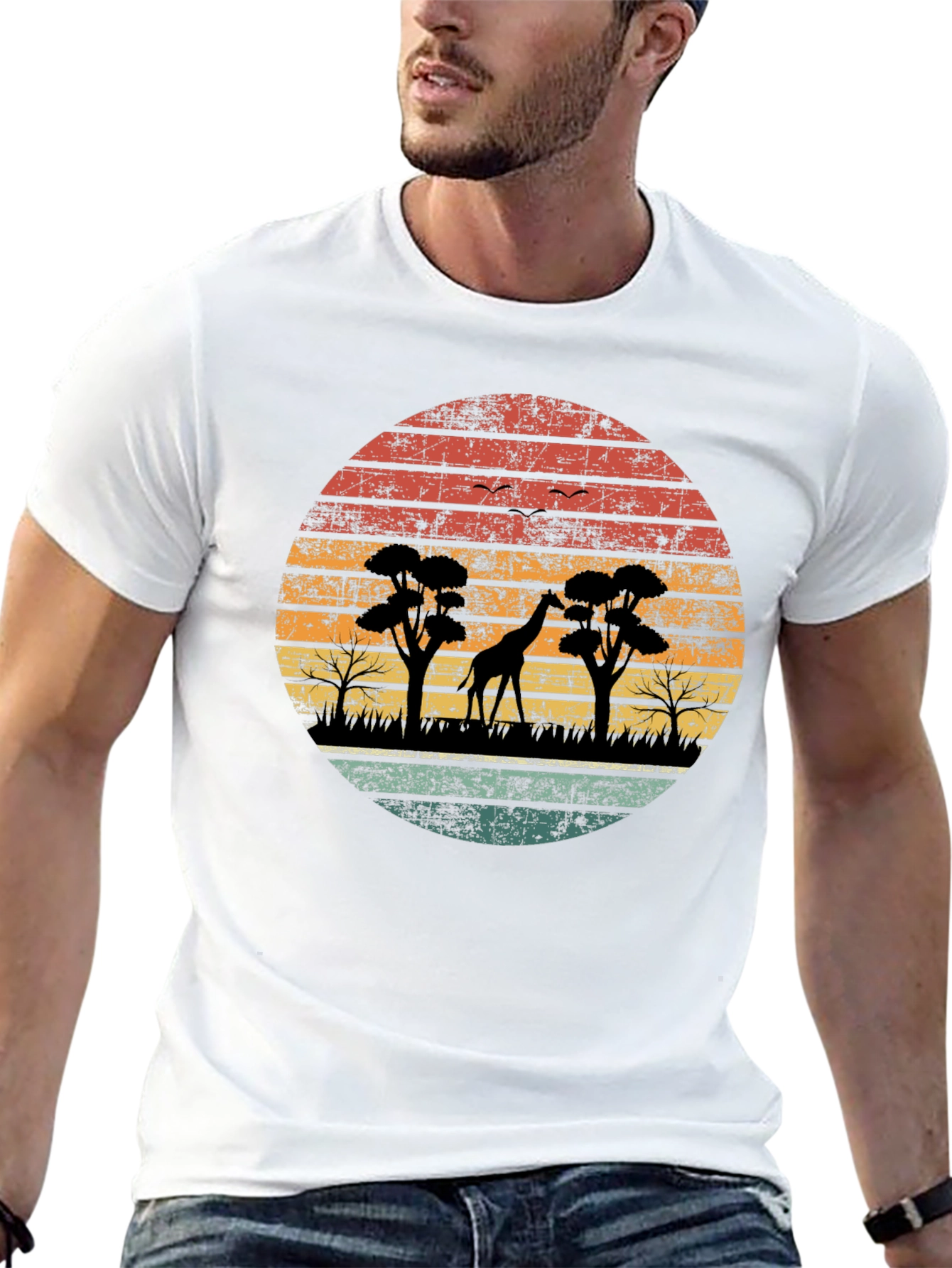 Retro Safari Giraffe T-Shirt