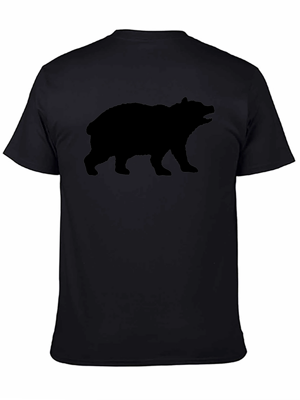Bear Silhouette Graphic T-Shirt - Black