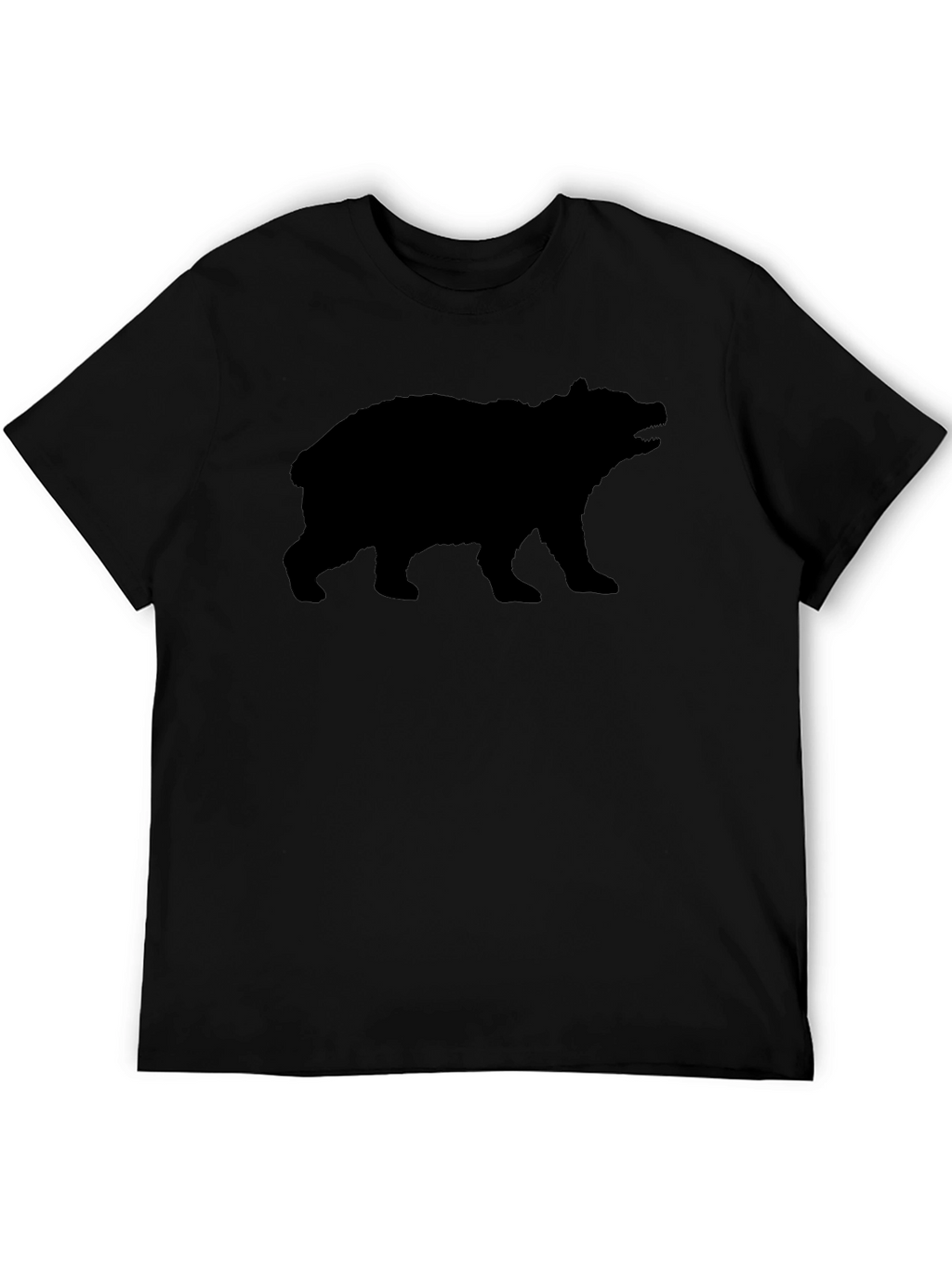 Bear Silhouette Graphic T-Shirt - Black