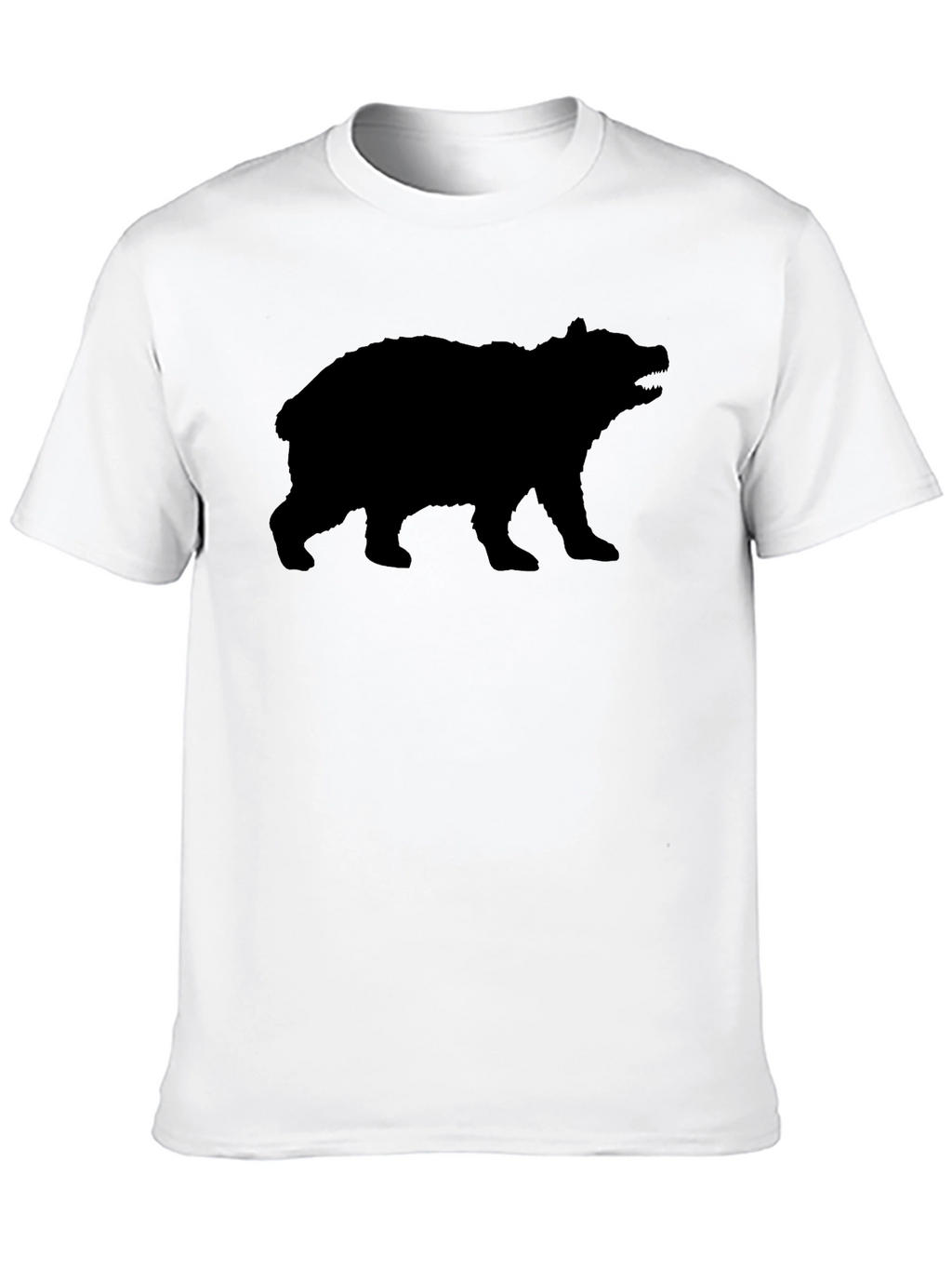 Bear Silhouette Graphic T-Shirt - Black