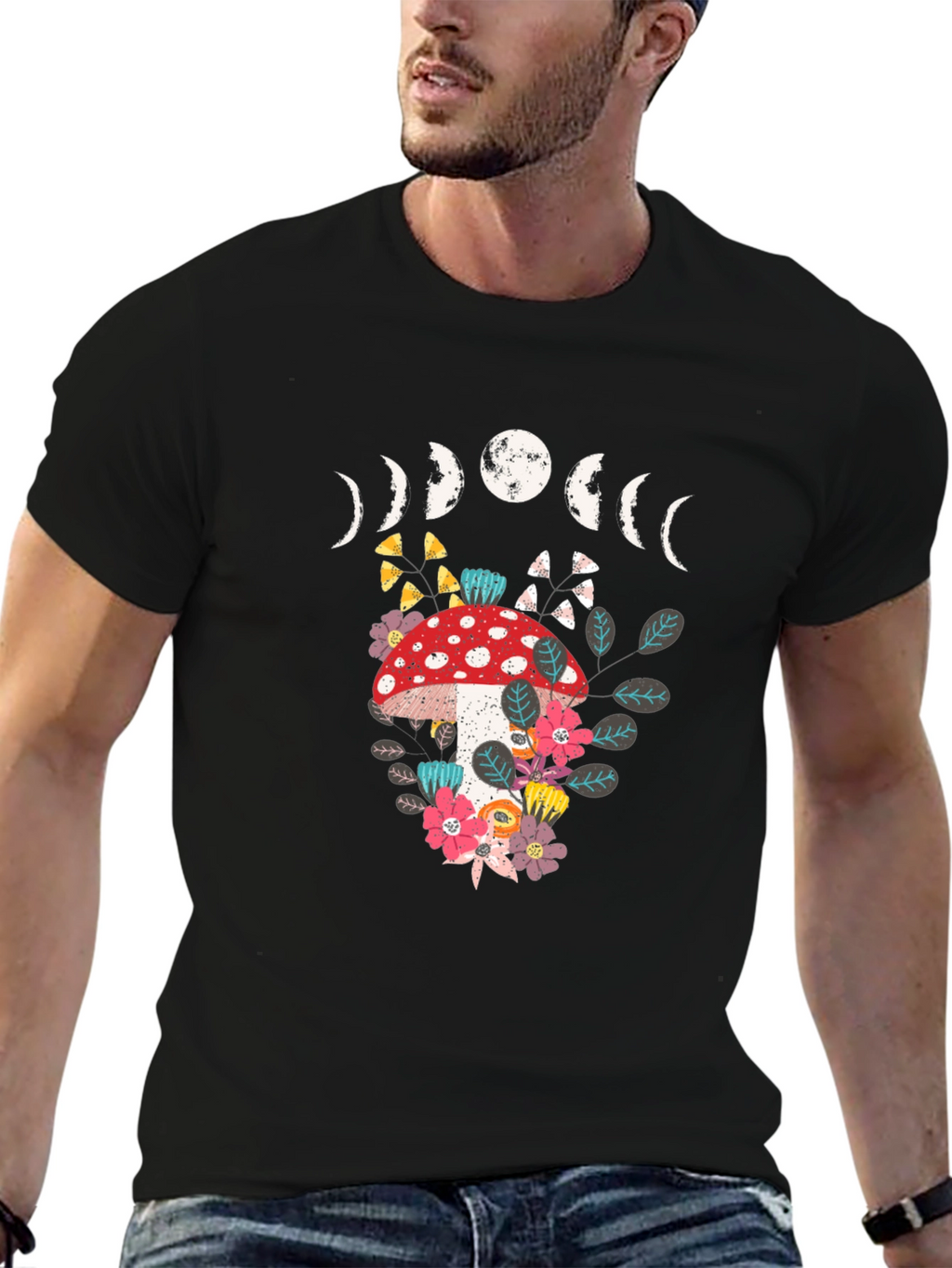 Mushroom Moon Phase Graphic Tee
