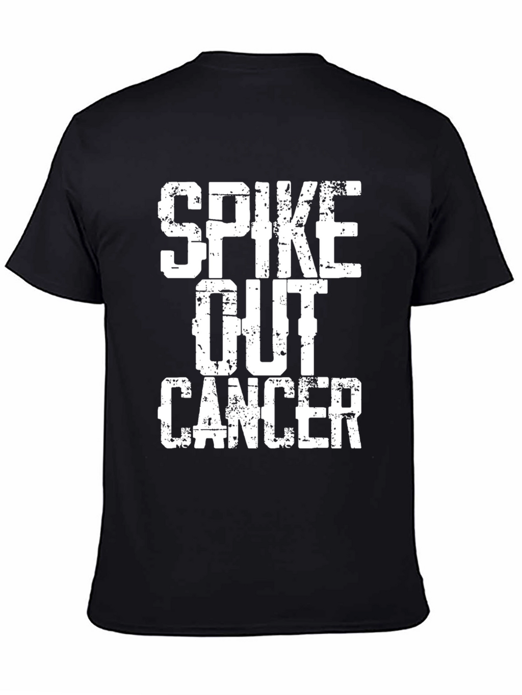 Spike Out Cancer Graphic T-Shirt - Black