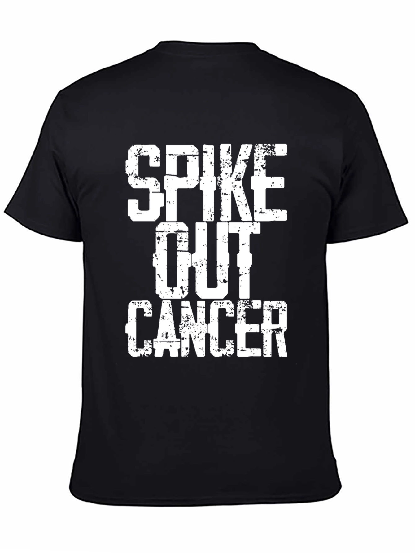 Spike Out Cancer Graphic T-Shirt - Black