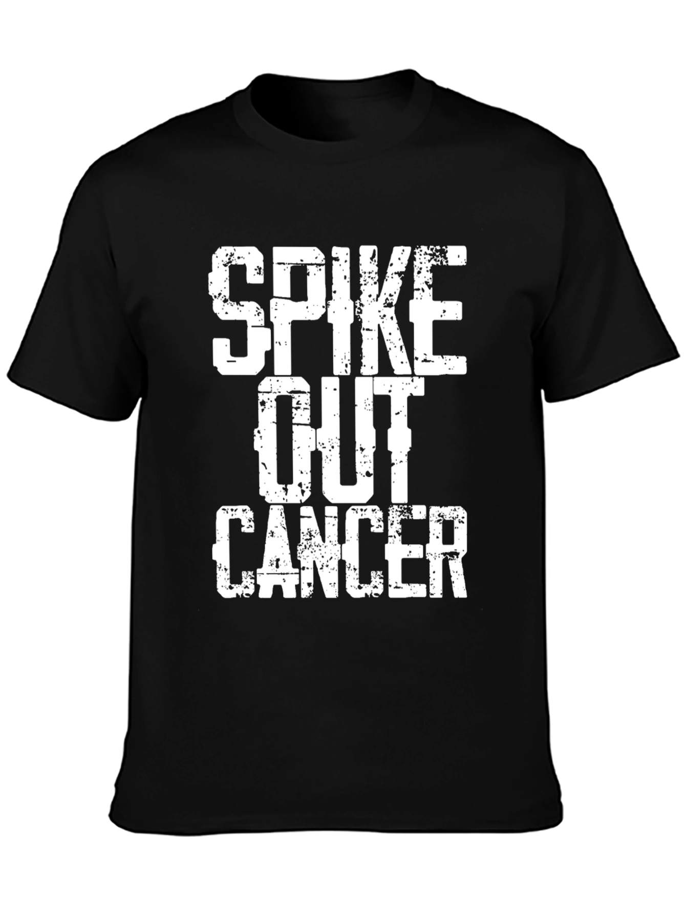 Spike Out Cancer Graphic T-Shirt - Black