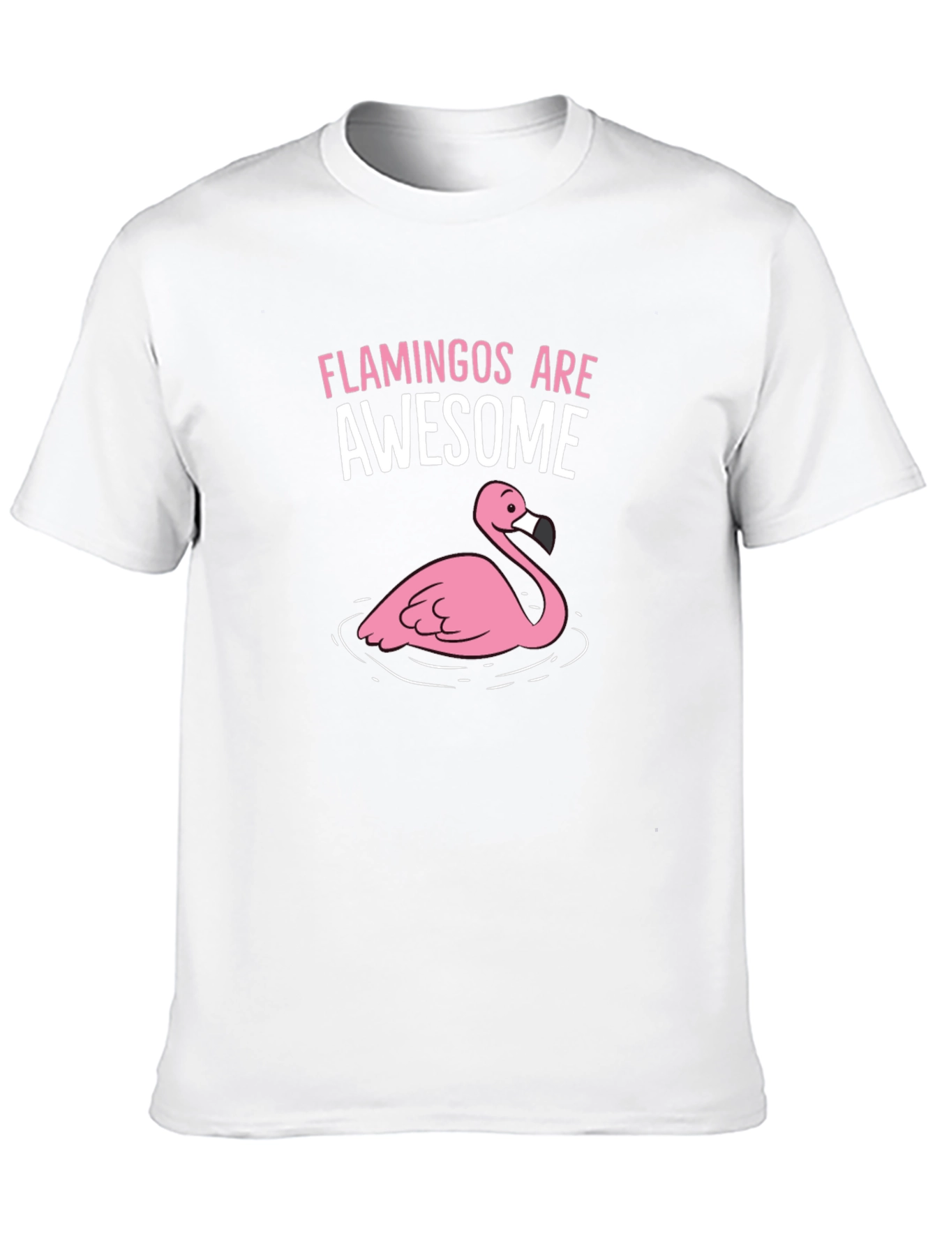 Flamingos Are Awesome Graphic Tee - Black Cotton Shirt