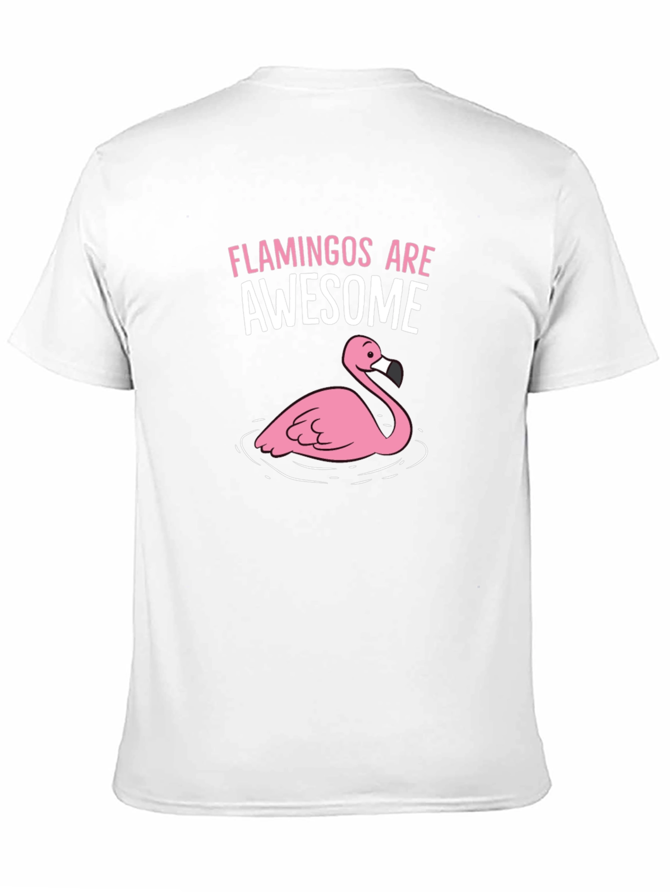Flamingos Are Awesome Graphic Tee - Black Cotton Shirt