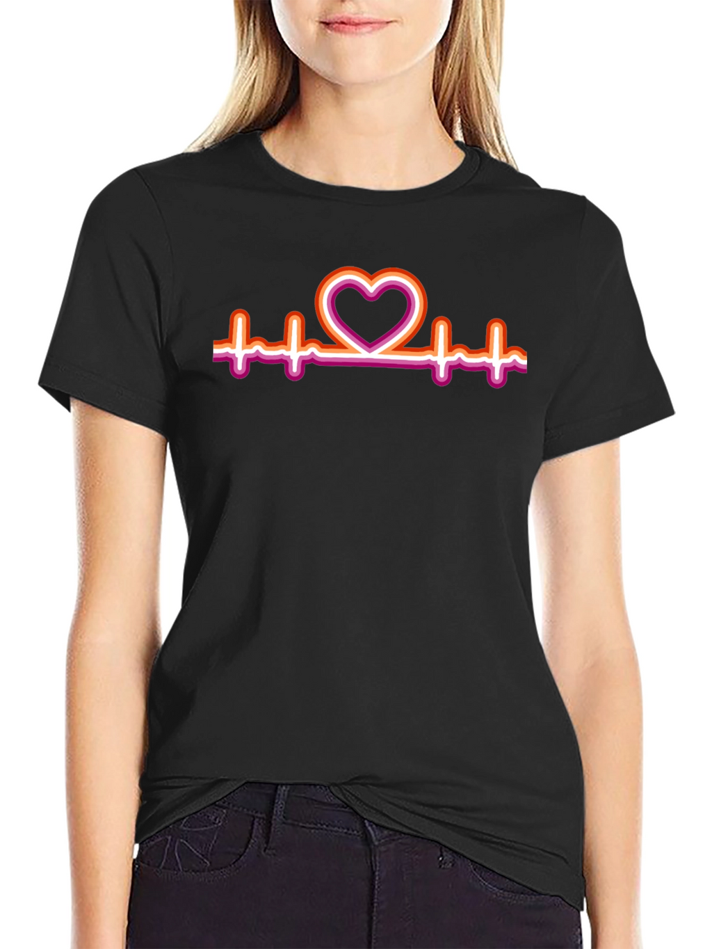 Lesbian Heartbeat Pride T-Shirt