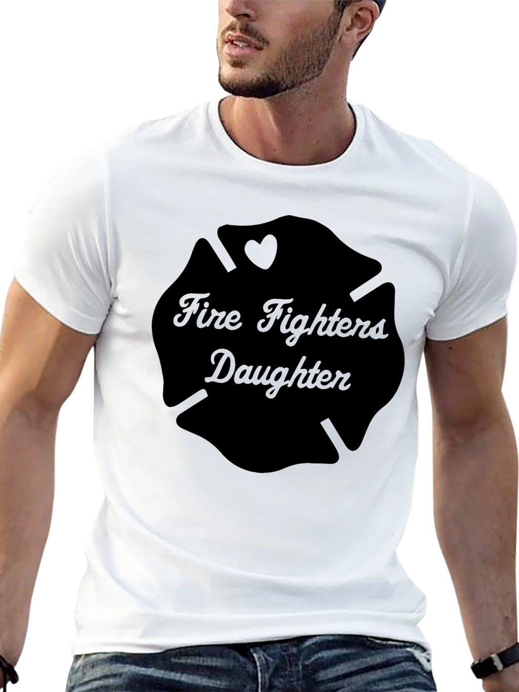 Firefighters Daughter Black T-Shirt