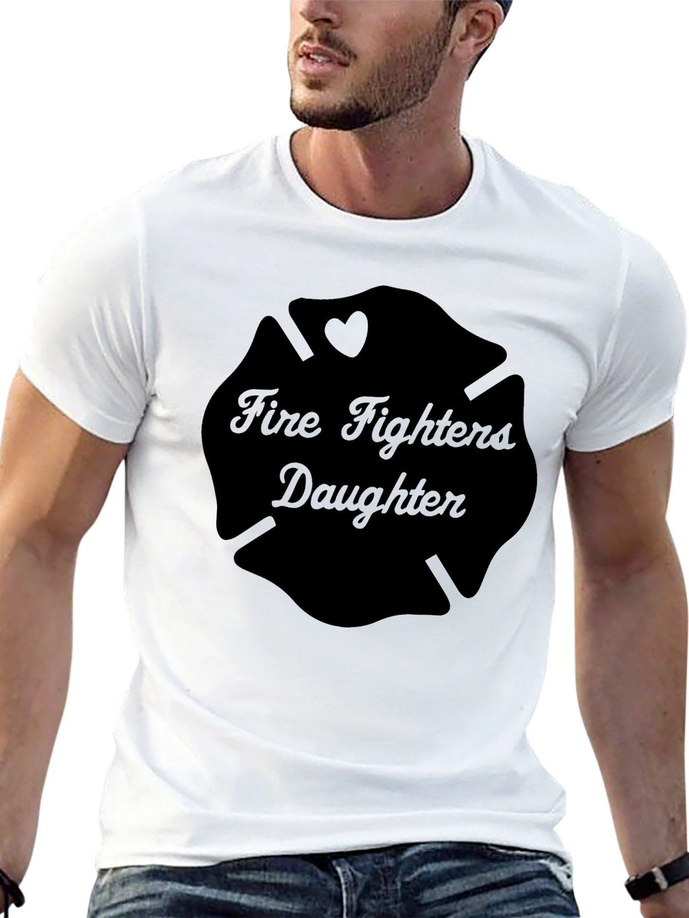 Firefighters Daughter Black T-Shirt