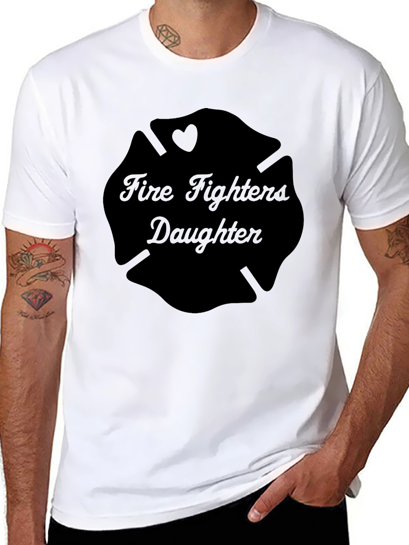 Firefighters Daughter Black T-Shirt