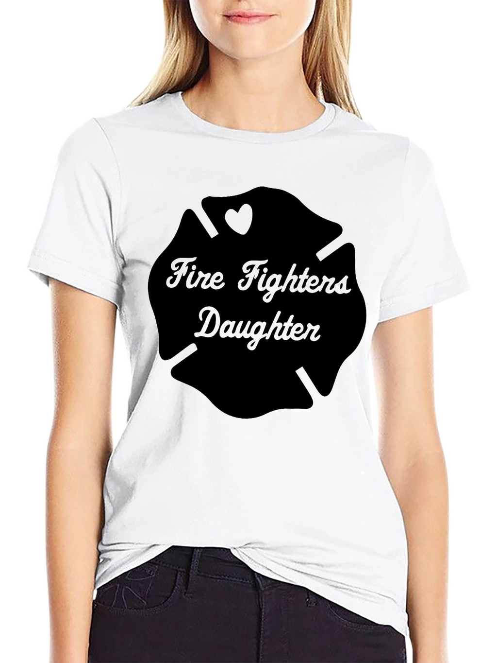 Firefighters Daughter Black T-Shirt