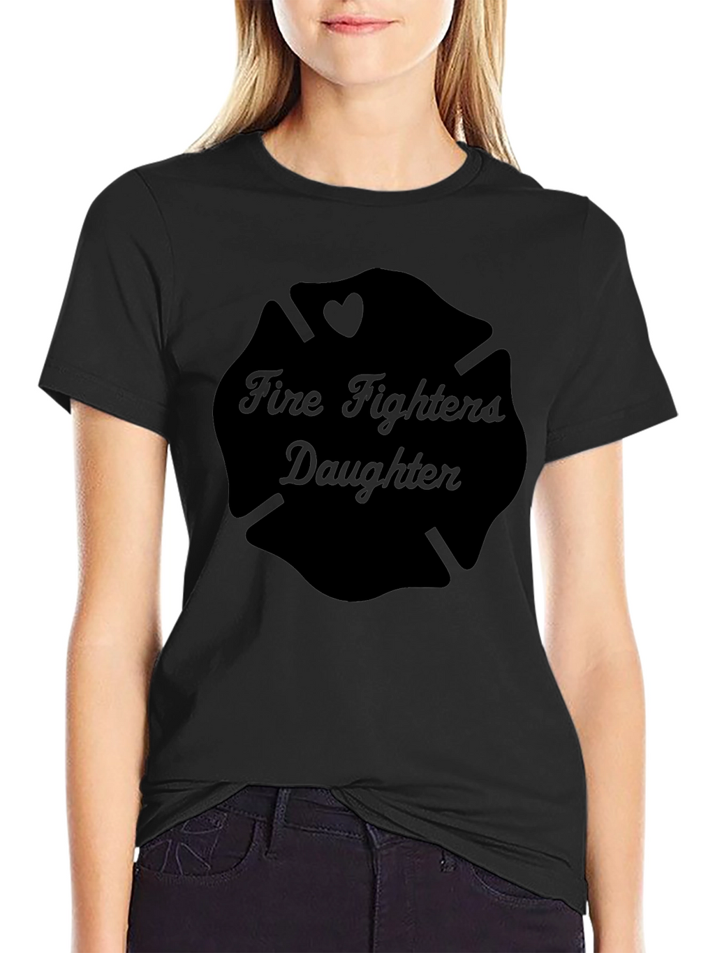 Firefighters Daughter Black T-Shirt