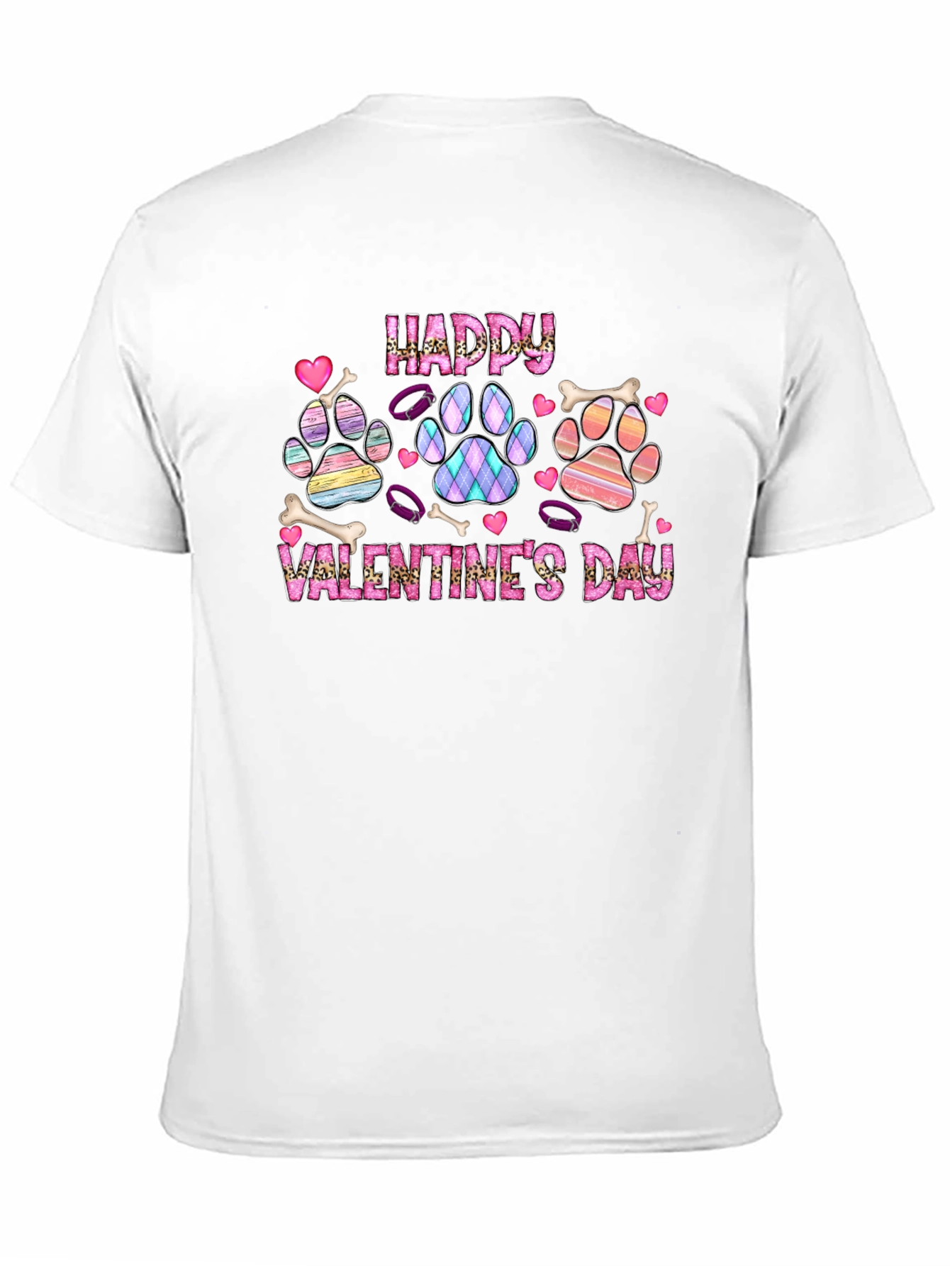 Happy Valentines Day Dog Paw Print T-Shirt