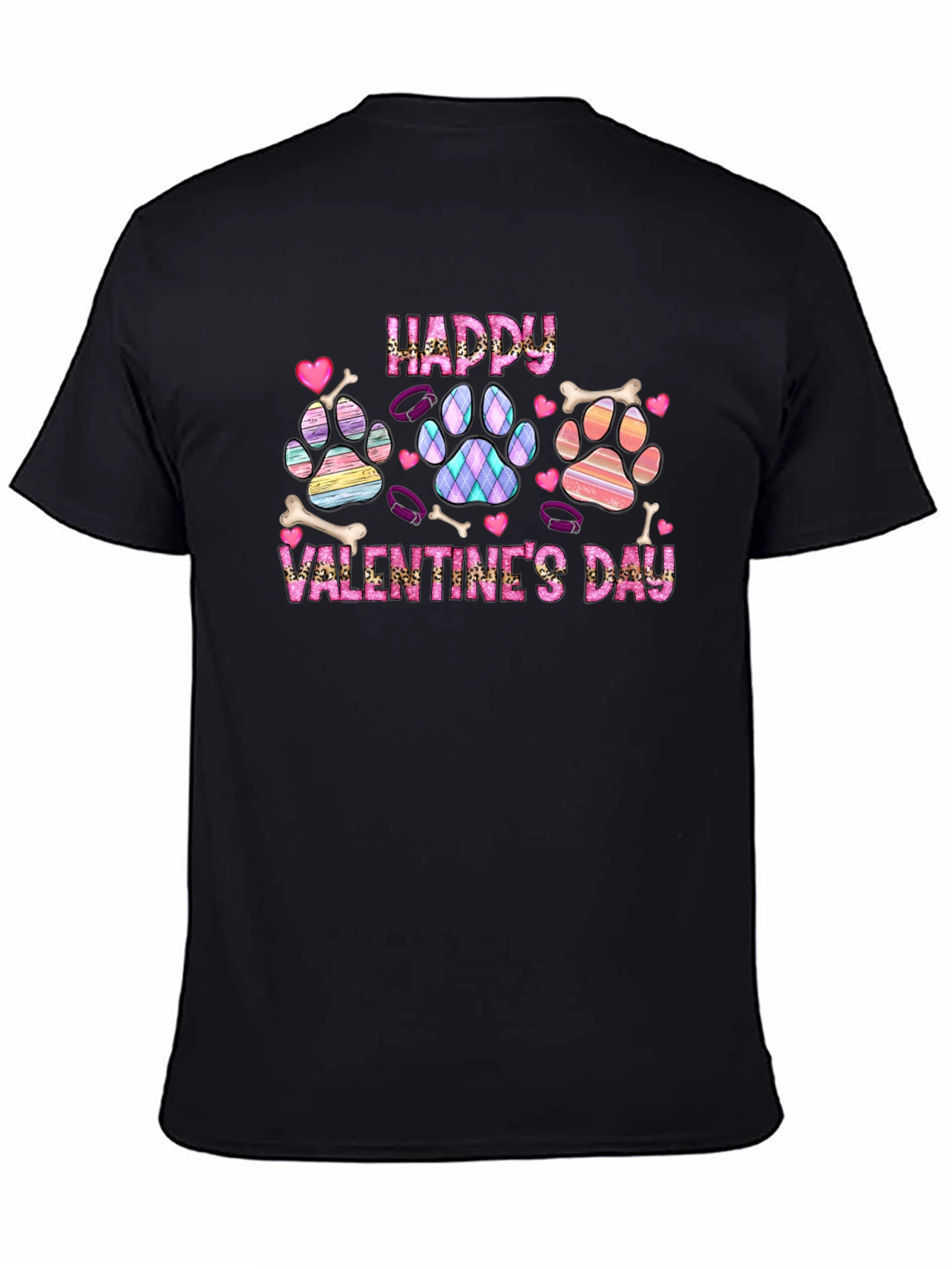 Happy Valentines Day Dog Paw Print T-Shirt