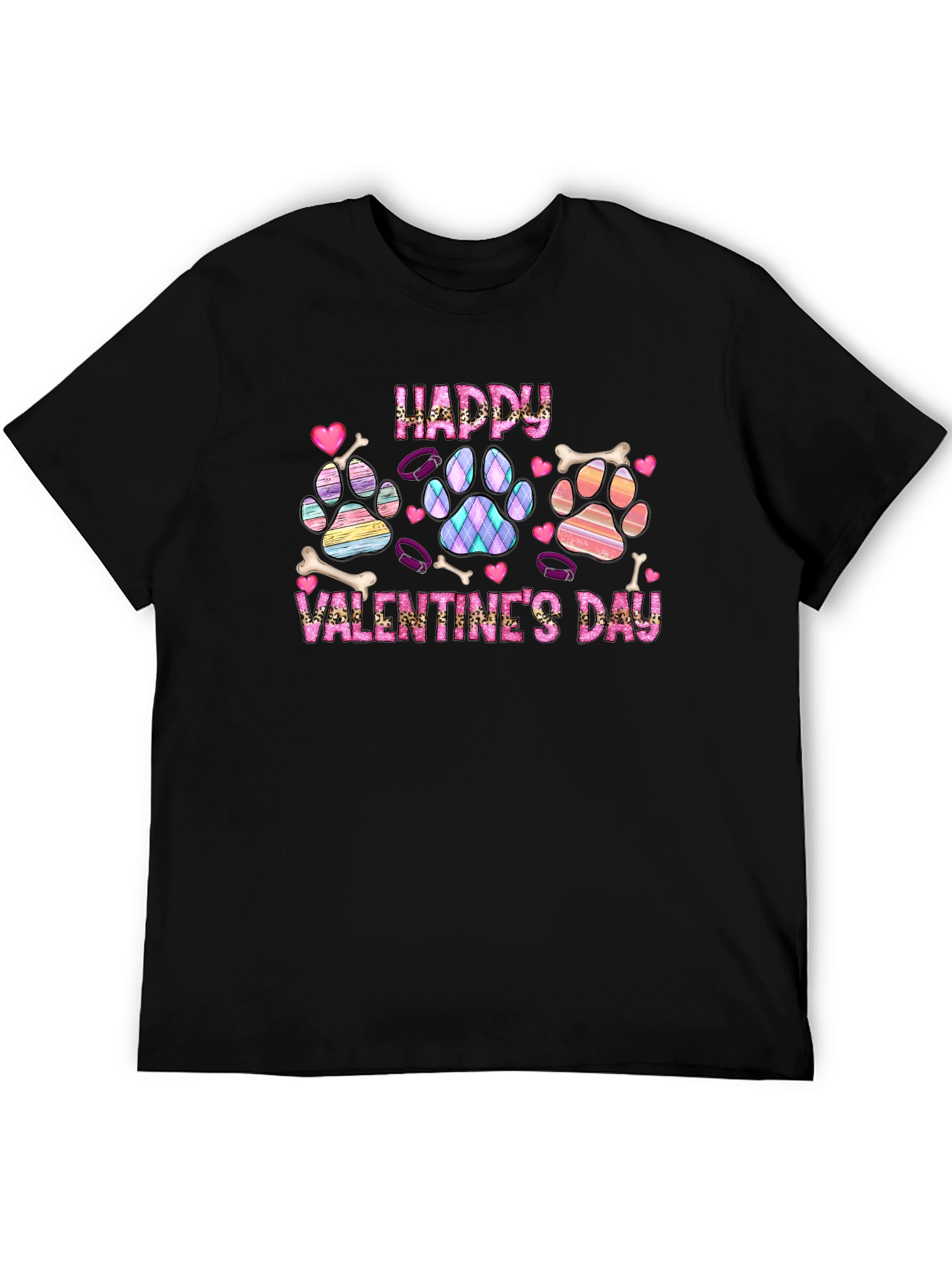 Happy Valentines Day Dog Paw Print T-Shirt