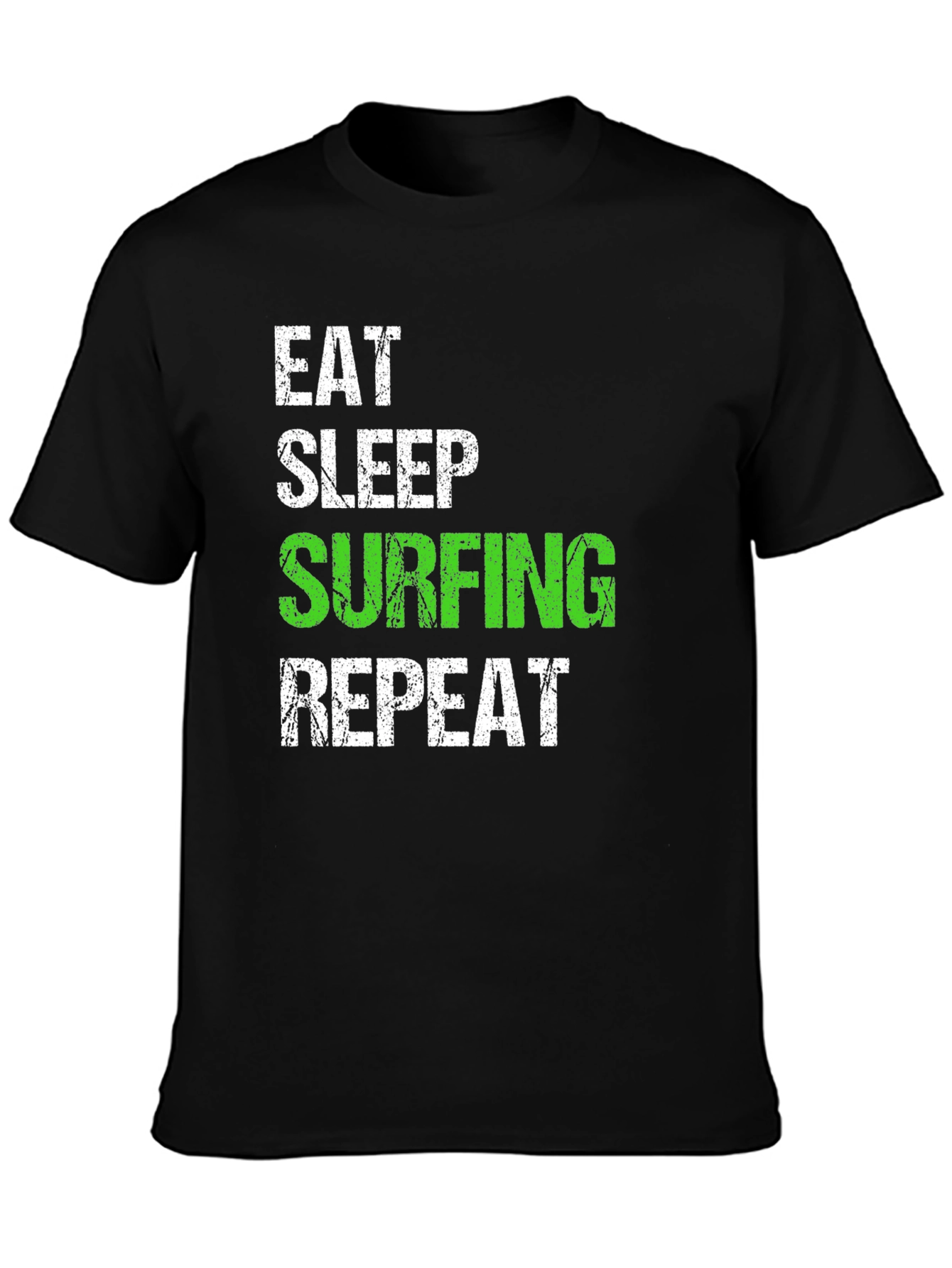 Eat Sleep Surfing Repeat Black T-Shirt