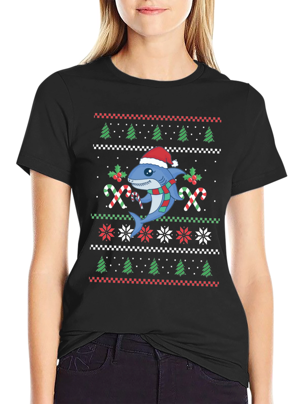 Christmas Shark Ugly Sweater T-Shirt