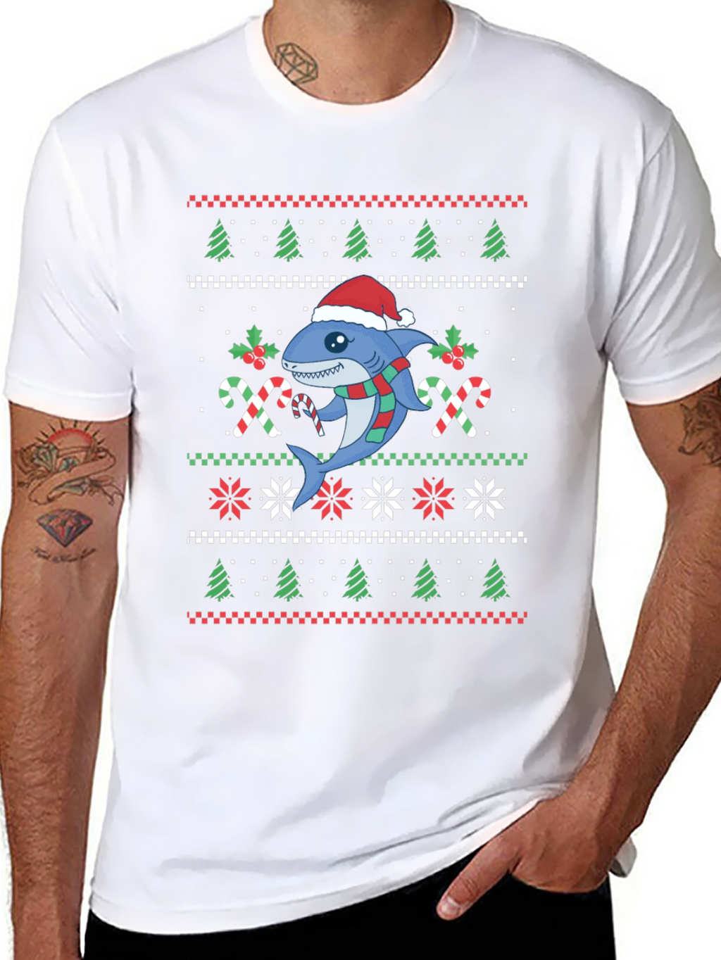 Christmas Shark Ugly Sweater T-Shirt