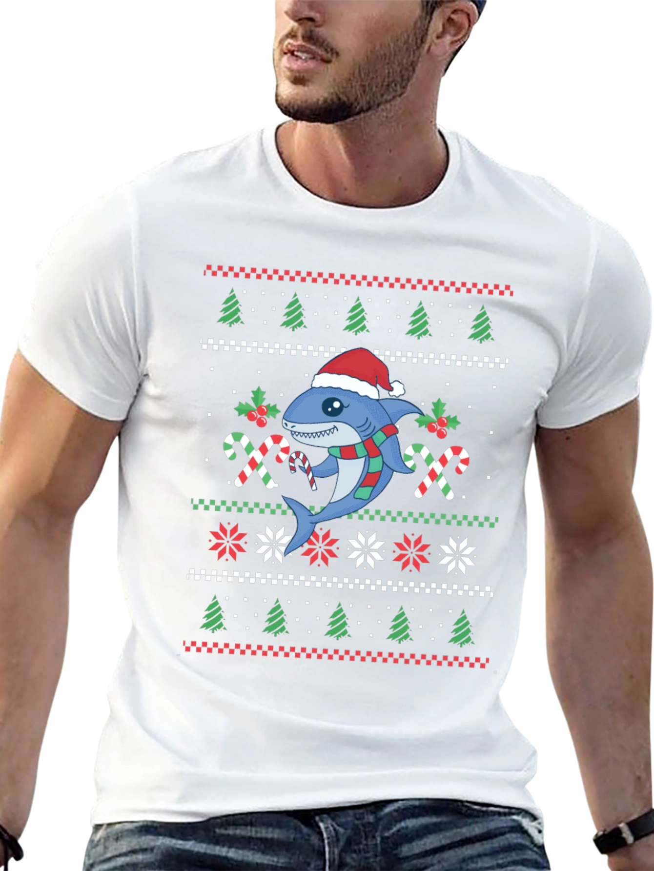 Christmas Shark Ugly Sweater T-Shirt