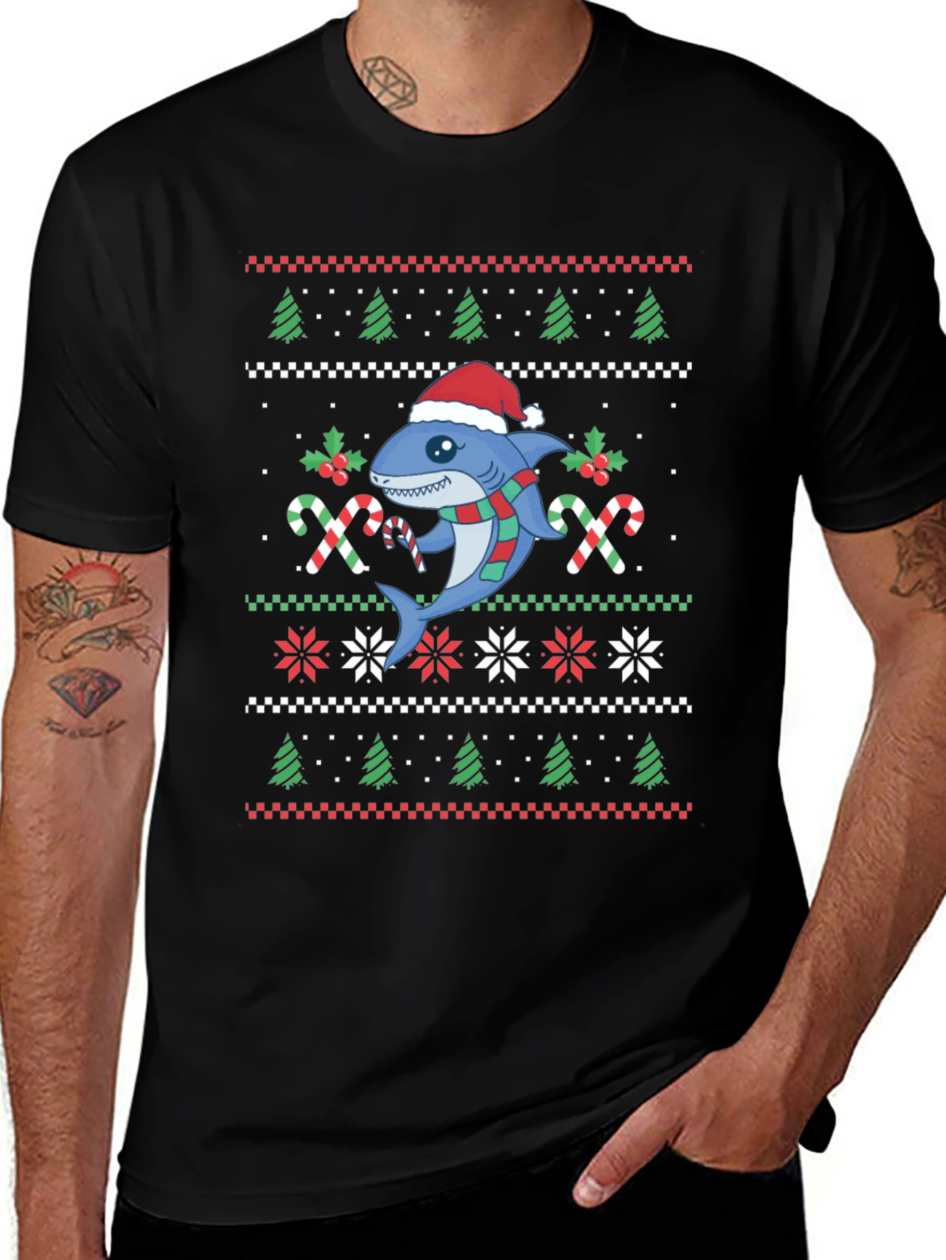 Christmas Shark Ugly Sweater T-Shirt