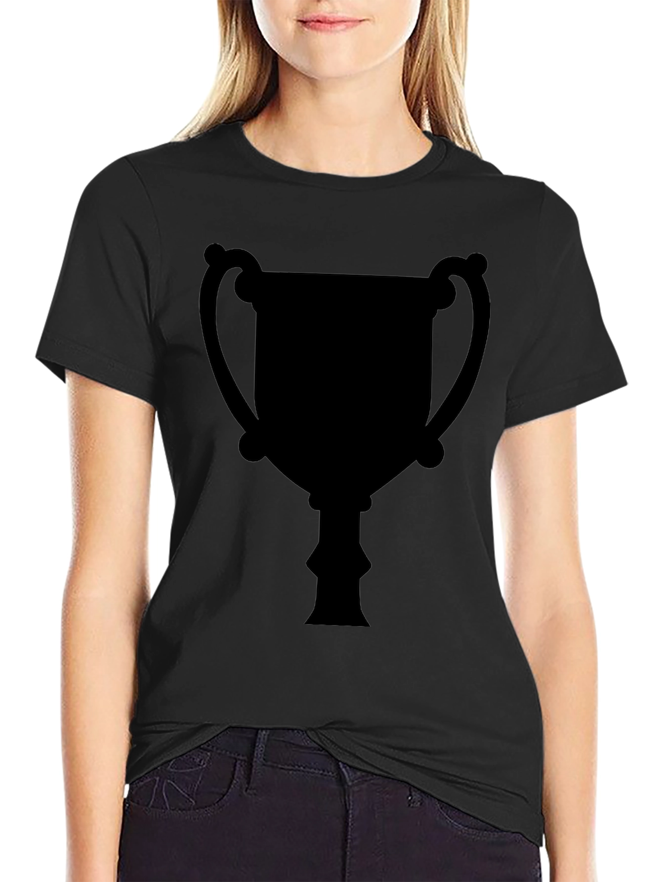 Mens Black Trophy Graphic Tee - Casual Style