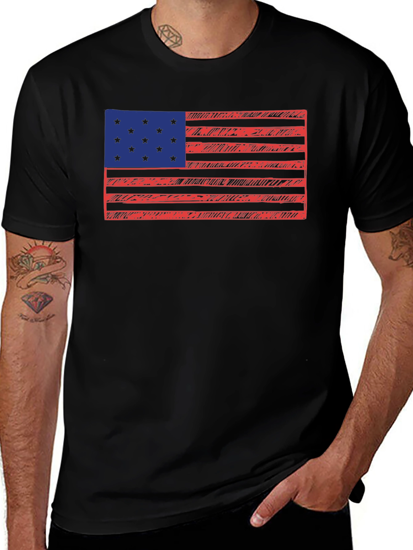 American Flag Graphic Tee - Patriotic T-Shirt