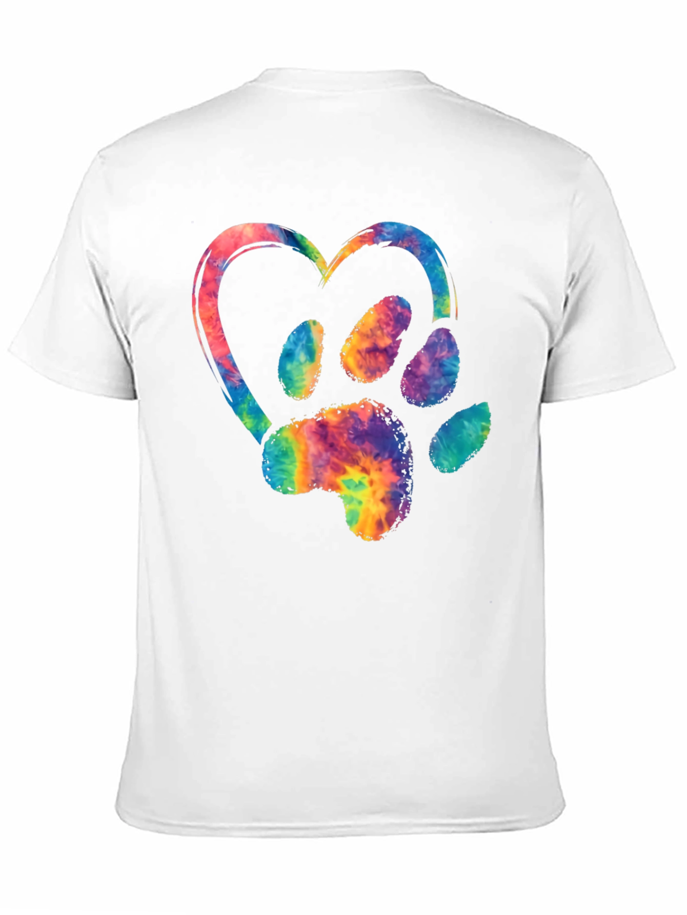 Tie-Dye Paw Print Heart Graphic Tee